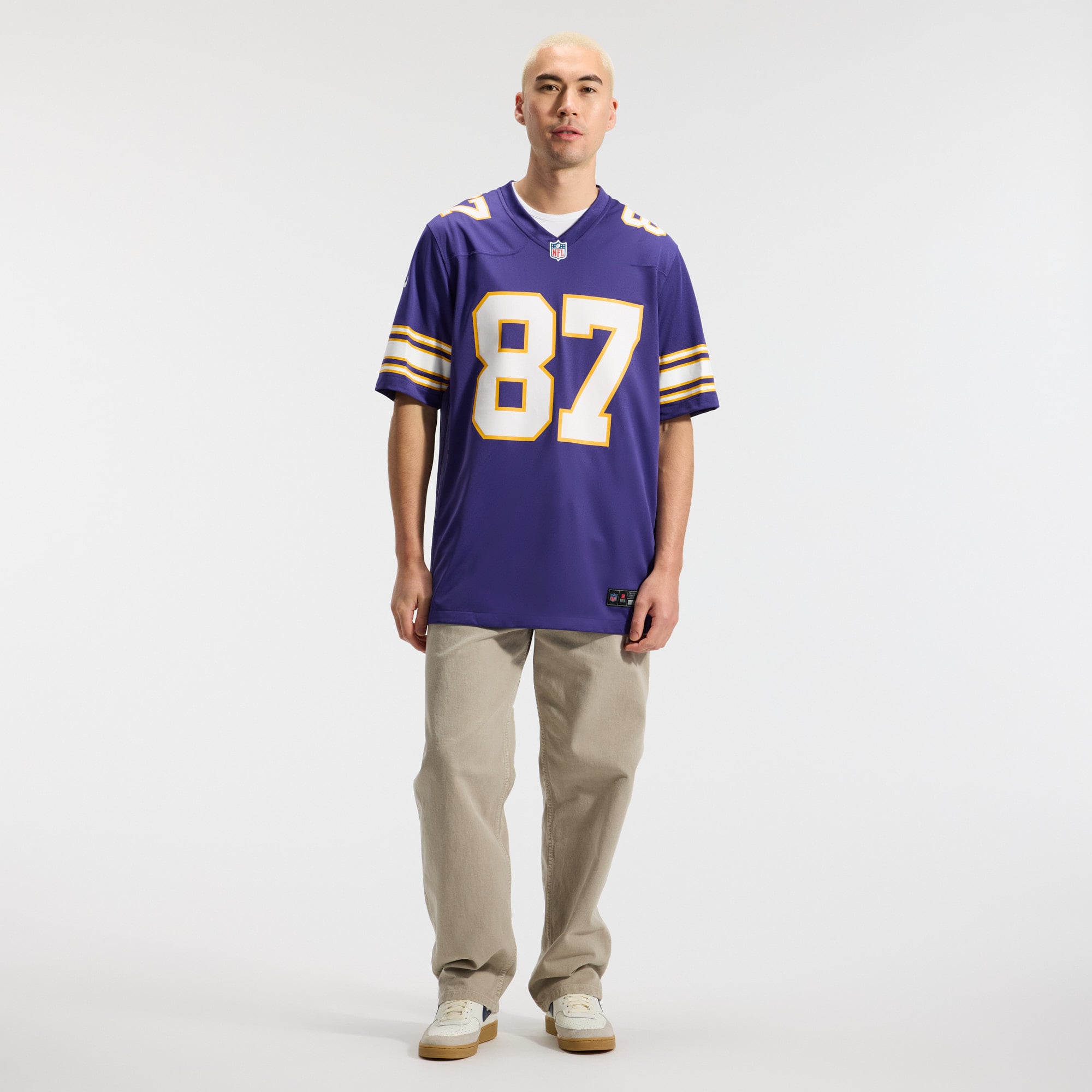 TJ Hockenson Minnesota Vikings Game Jersey Purple NFL Football Fan Wear