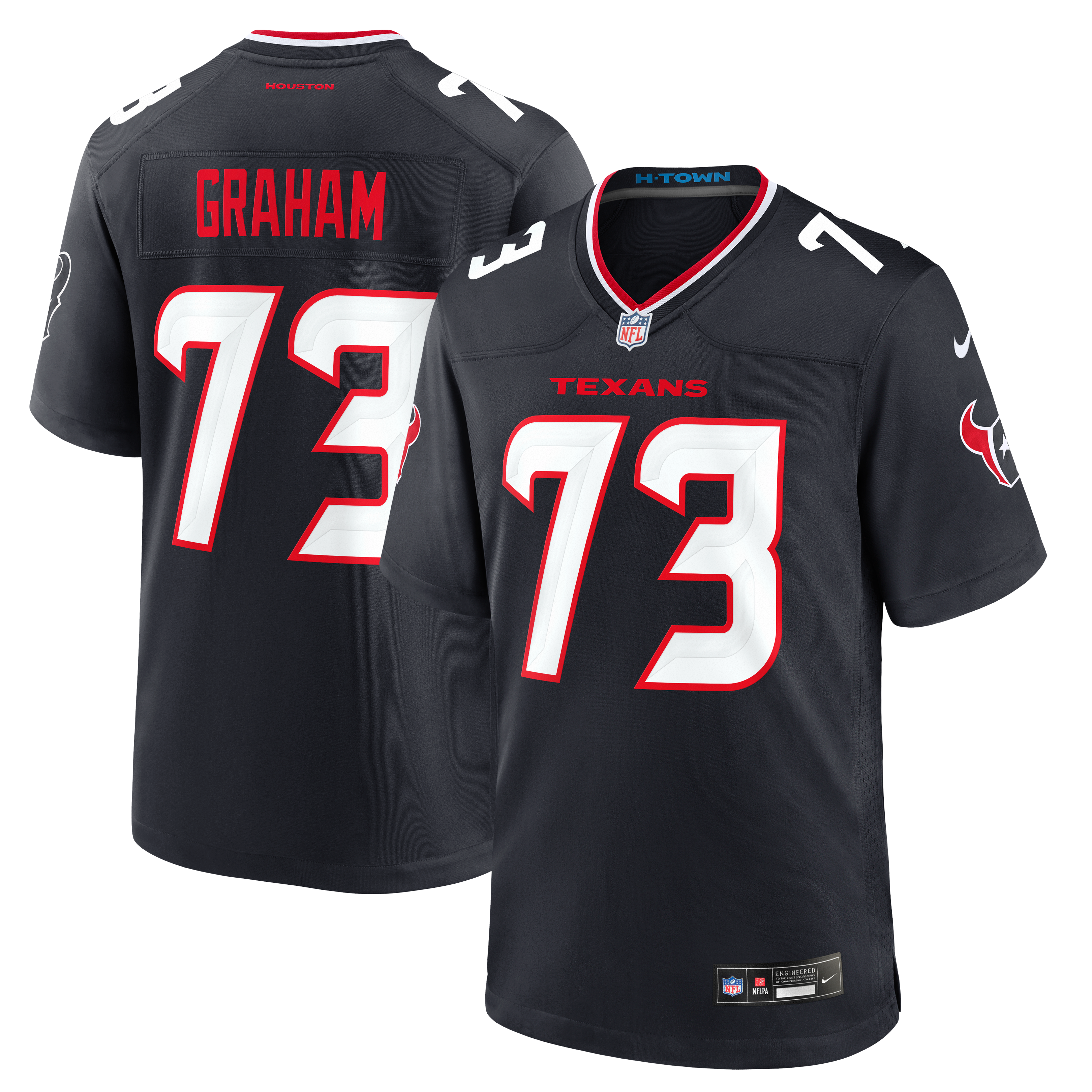 Derrick Graham Houston Texans Game Jersey Navy NFL Football Fan Wear