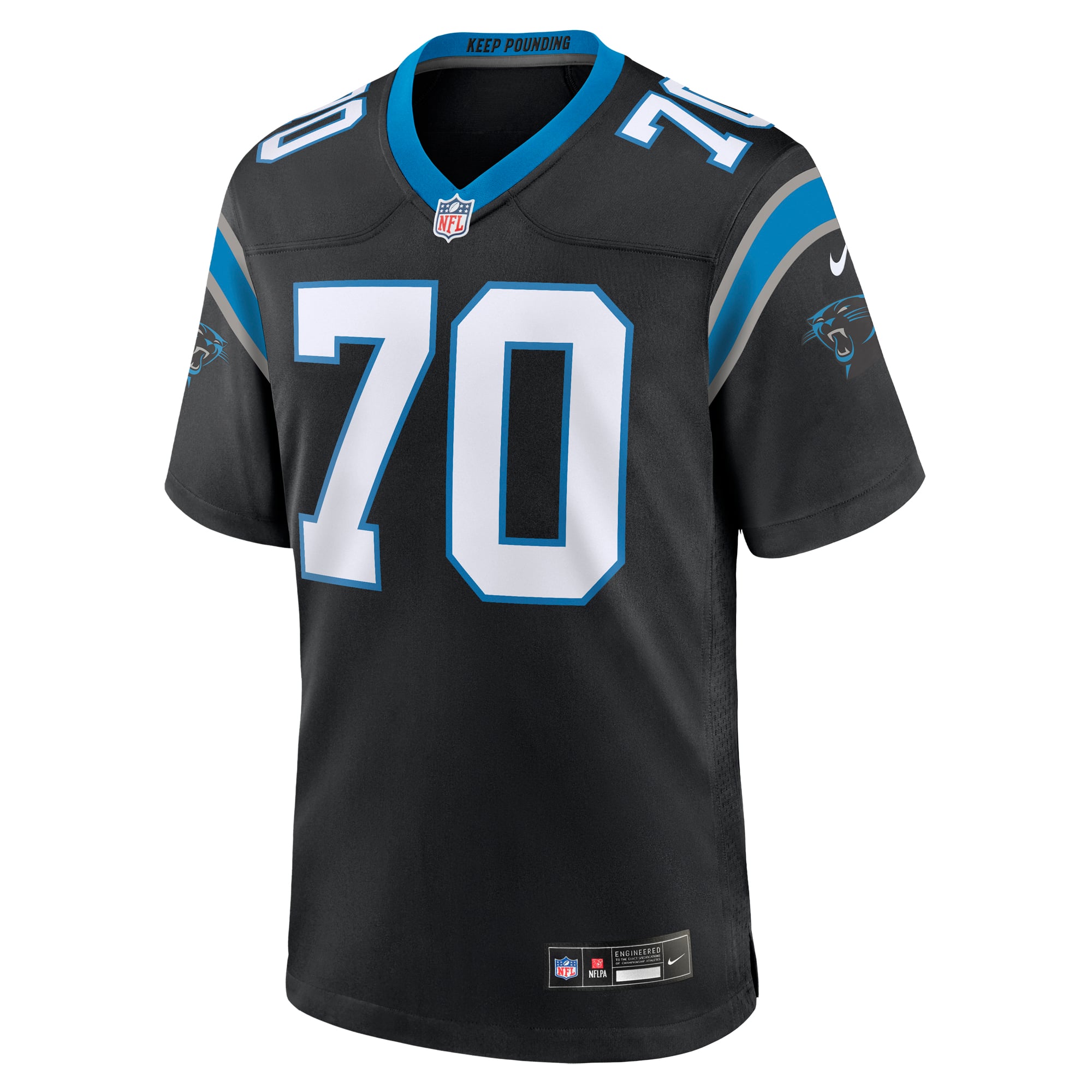 Brady Christensen Carolina Panthers Game Jersey Black NFL Football Fan Wear Brady Christensen
