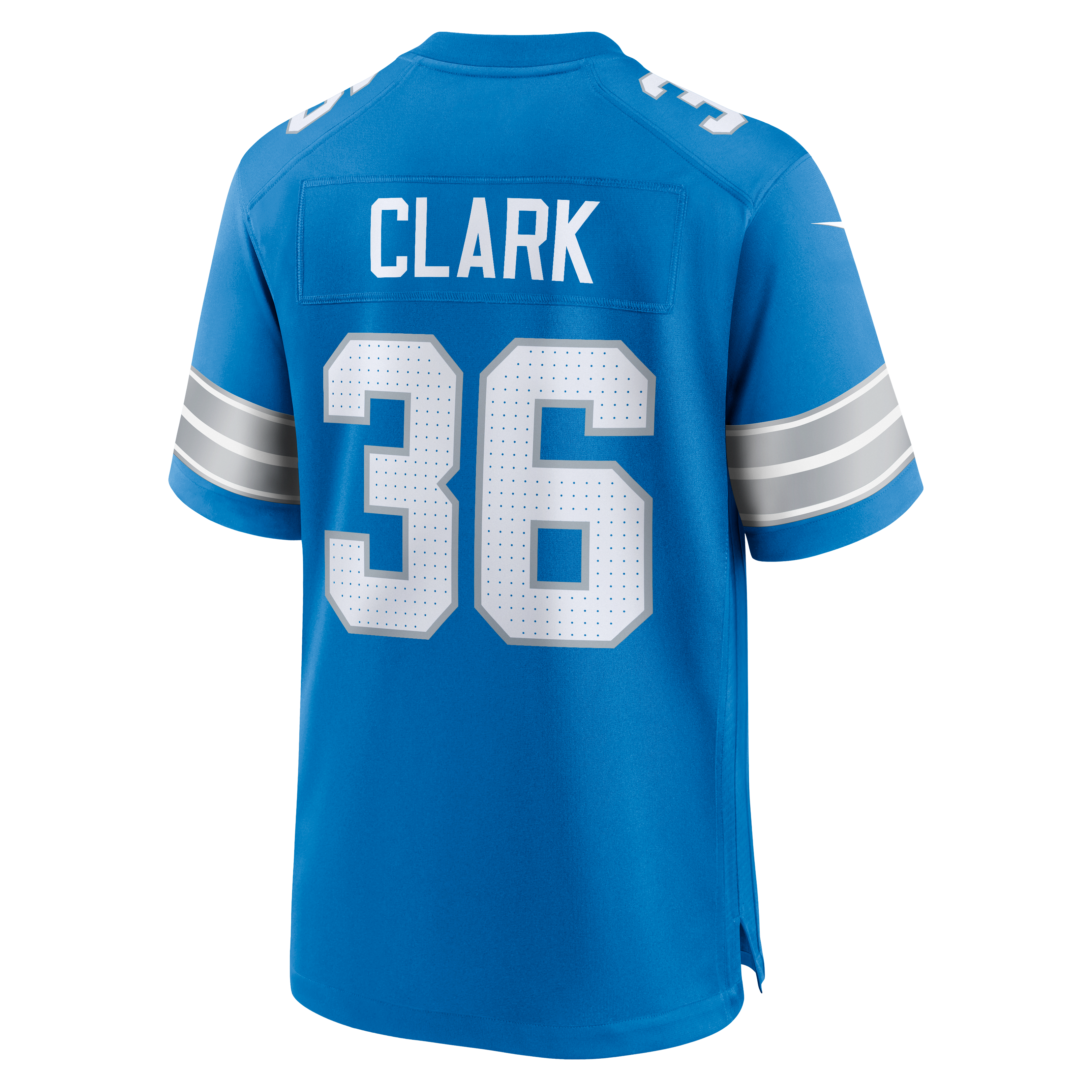 Chuck Clark Detroit Lions Game Jersey Blue NFL Football Fan Wear