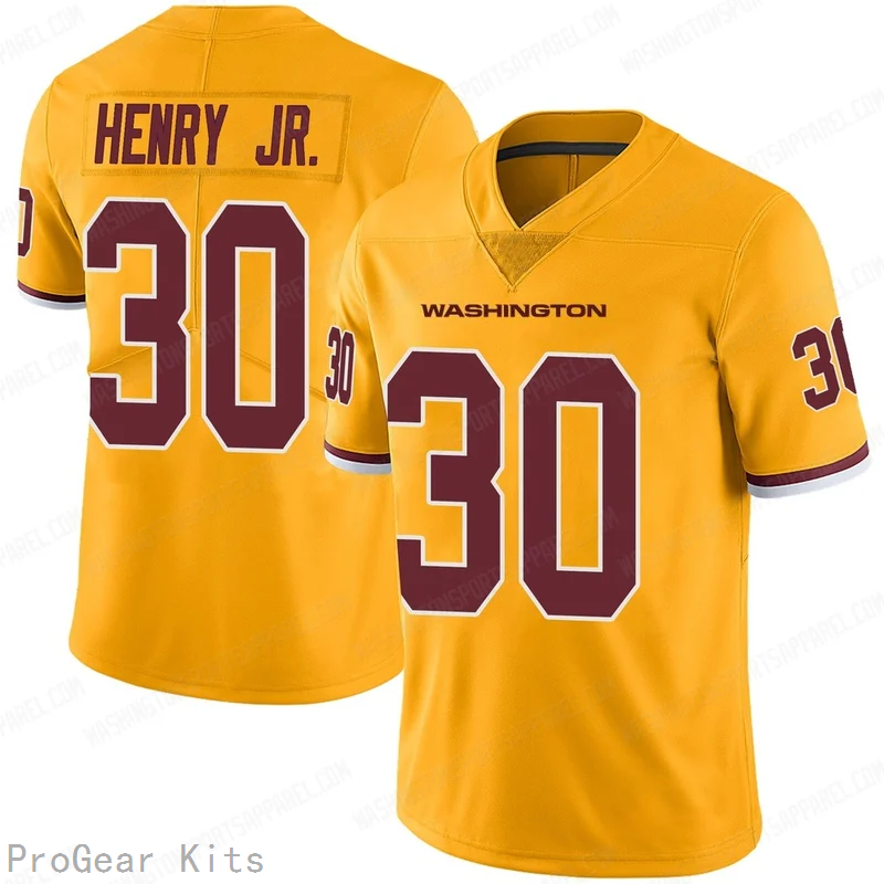 Robert Henry Jr Washington Commanders Jersey No.30 Gold NFL Football Fan Wear