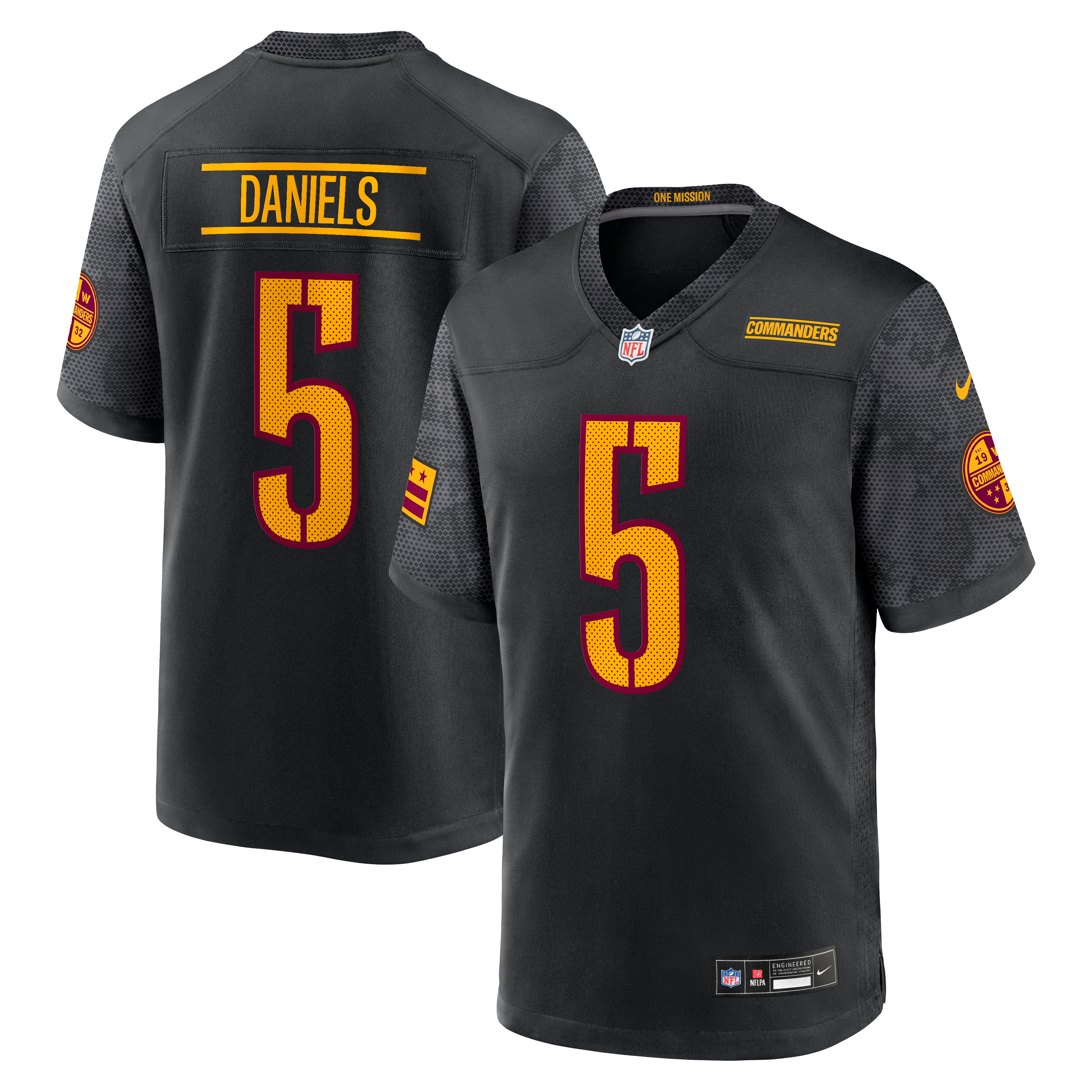 Jayden Daniels Washington Commanders Alternate Jersey Black NFL Football Fan Wear Jayden Daniels