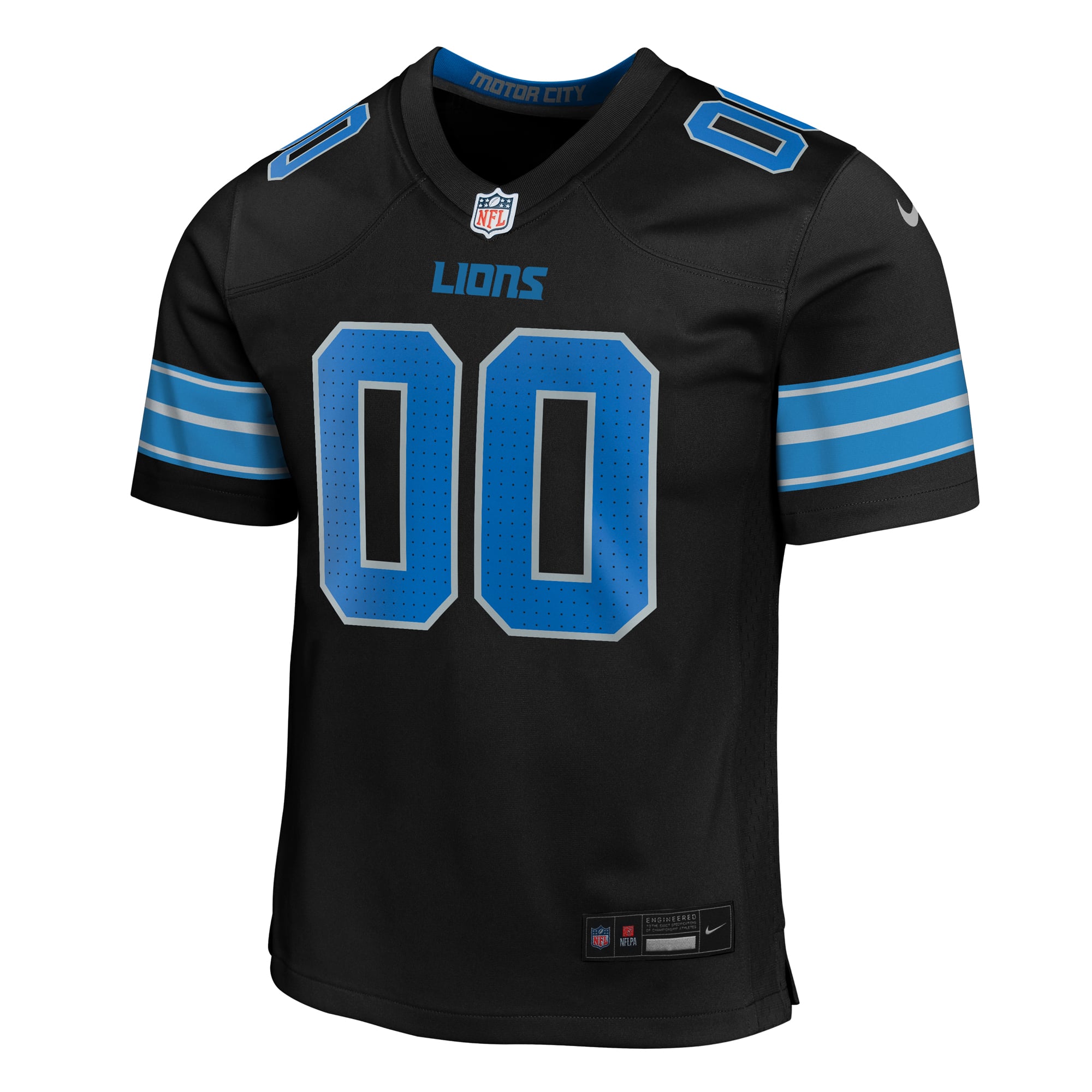 Detroit Lions Game Jersey Black NFL Football Fan Wear Custom Number
