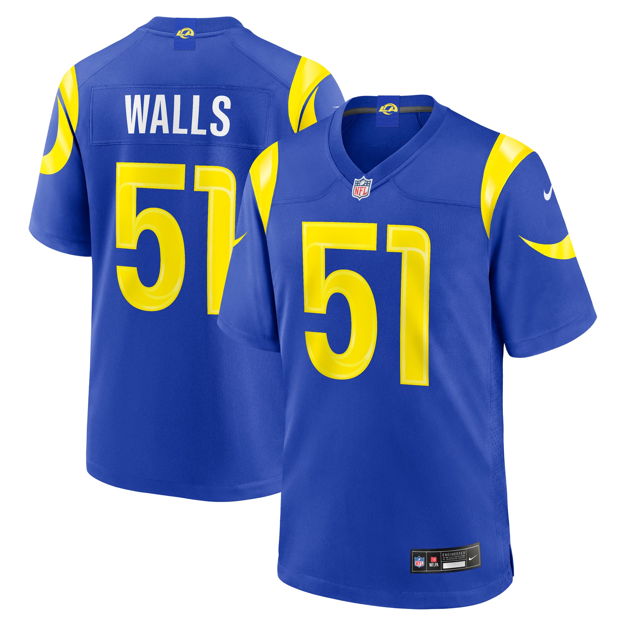 Eddie Walls Los Angeles Rams Game Jersey Royal NFL Football Fan Wear