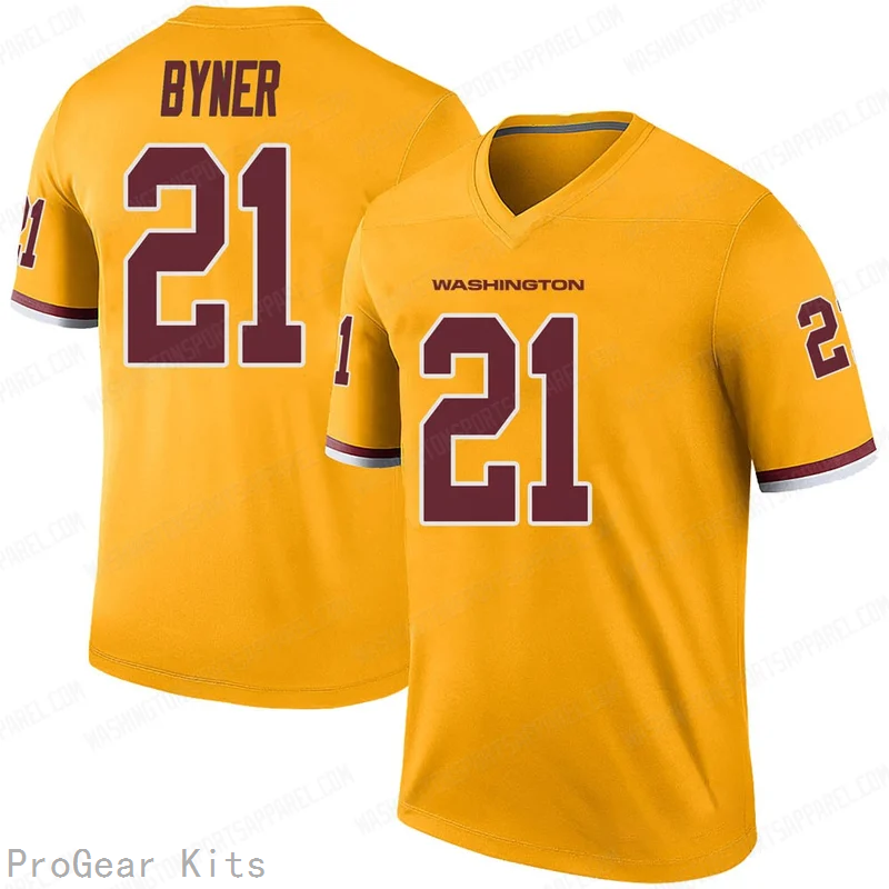 Earnest Byner Rush Washington Commanders Jersey No.21 Gold NFL Football Fan Wear Earnest Byner Rush