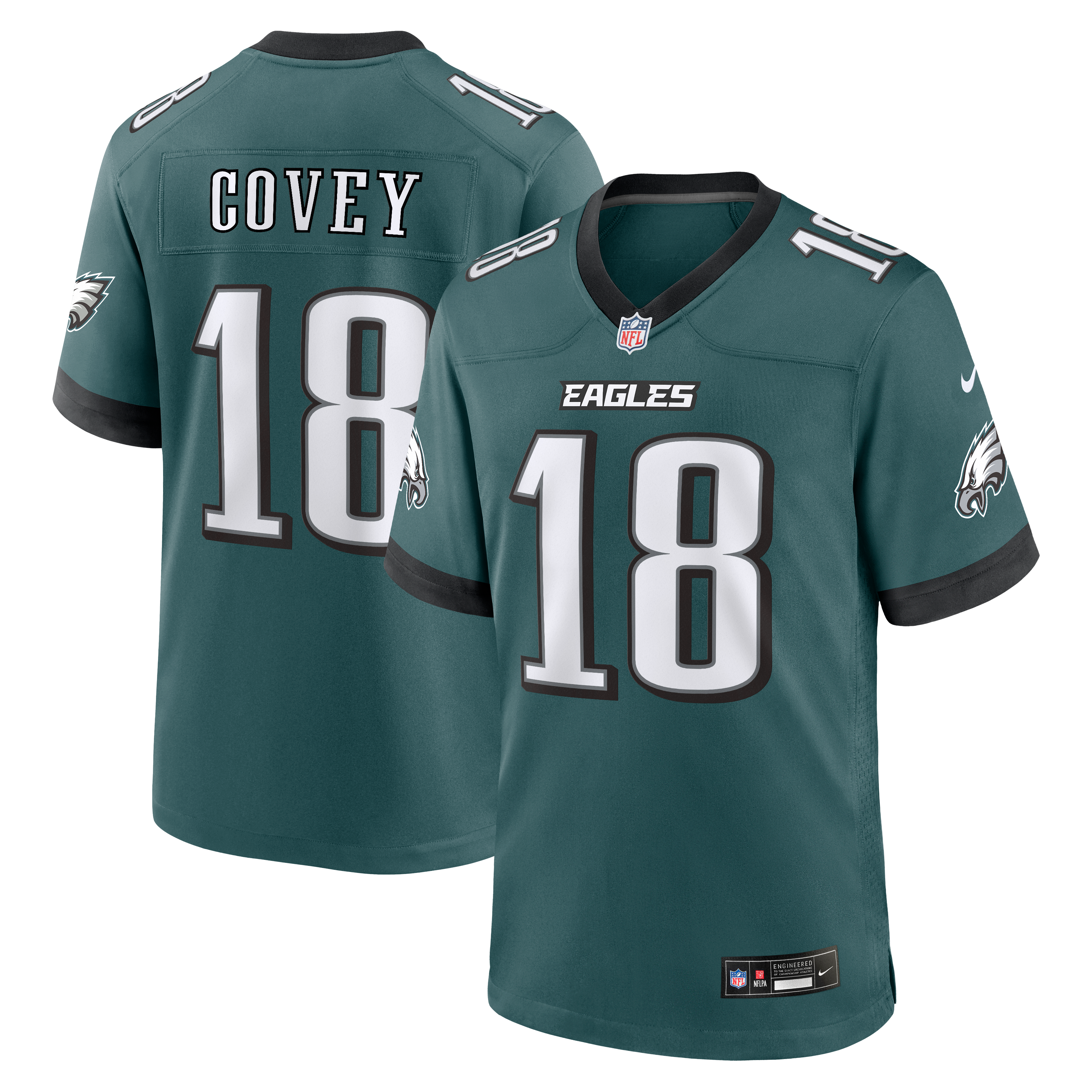 Britain Covey Philadelphia Eagles Game Jersey Midnight NFL Football Fan Wear Britain Covey