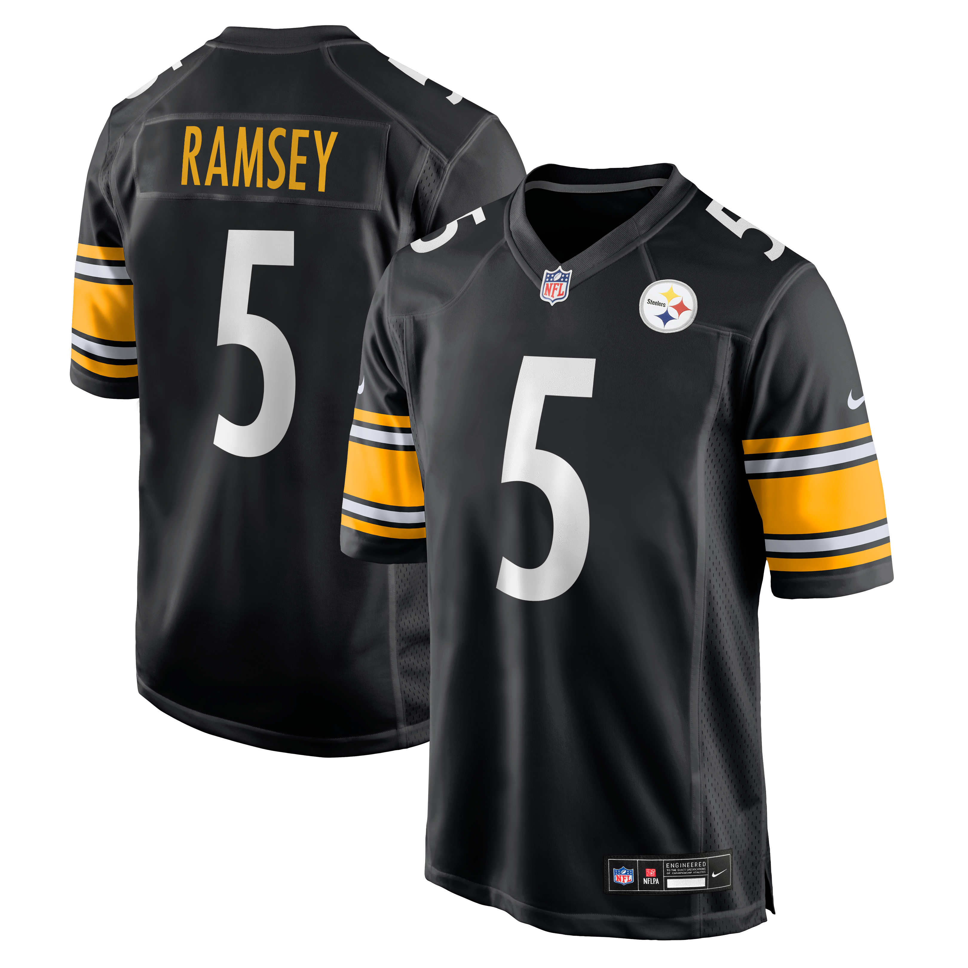 Jalen Ramsey Pittsburgh Steelers Game Jersey Black NFL Football Fan Wear