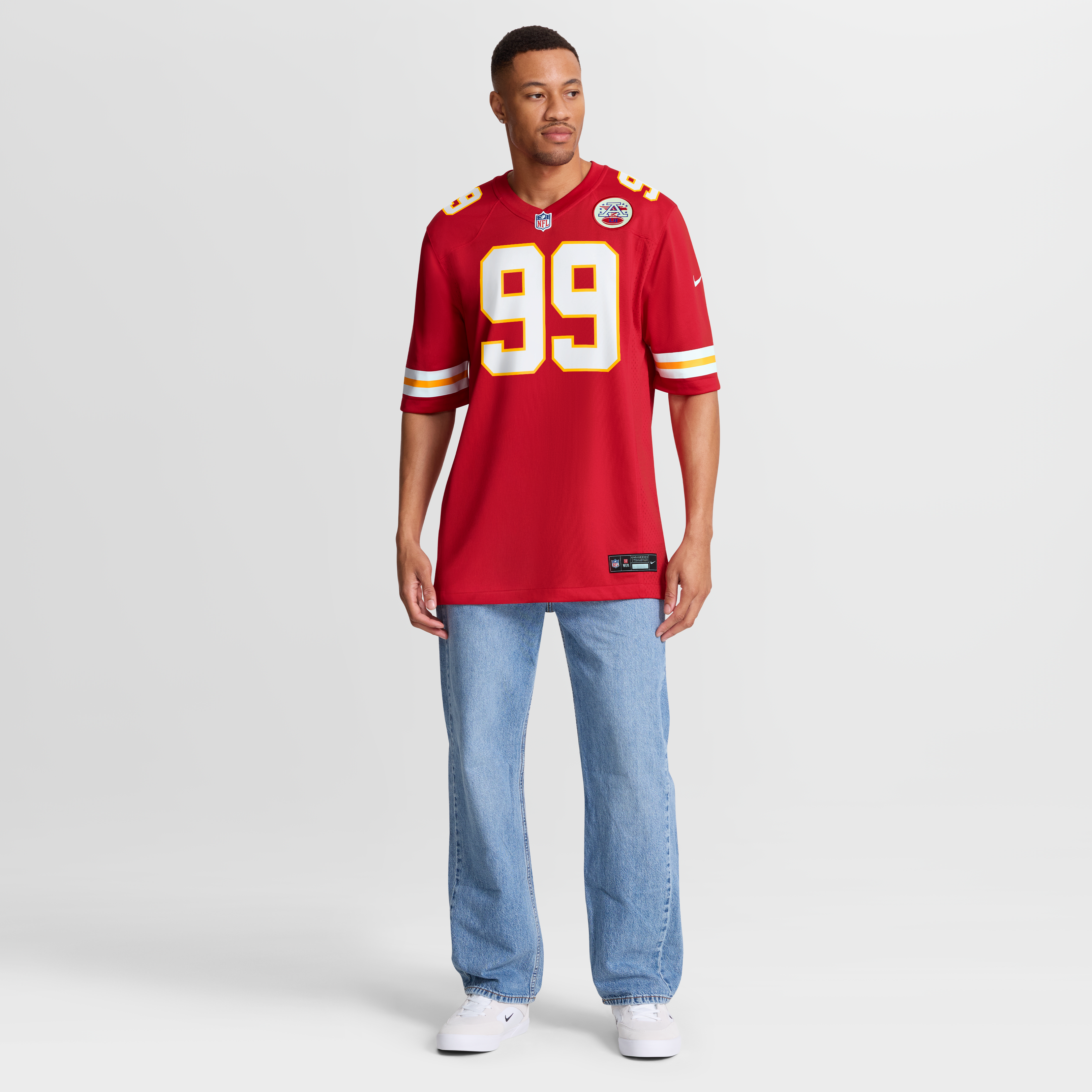 Round Pick No Kansas City Chiefs Game Jersey Red NFL Football Fan Wear
