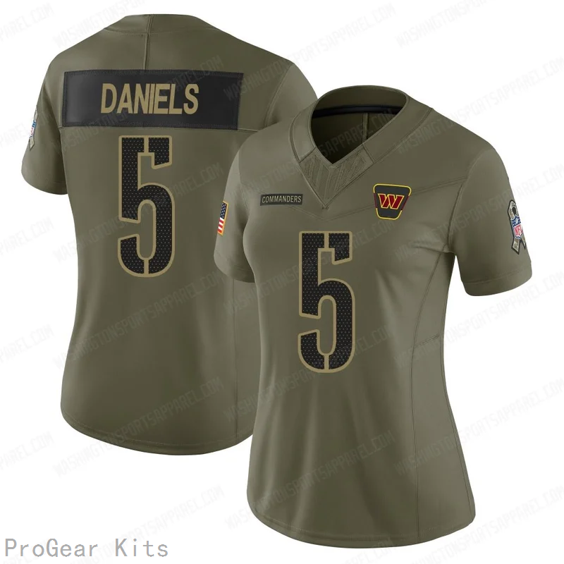 Jayden Daniels Washington Commanders Jersey No.5 Olive NFL Football Fan Wear