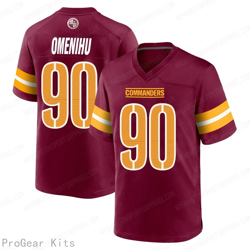 Charles Omenihu Washington Commanders Game Jersey No.90 Burgundy NFL Football Fan Wear Charles Omenihu