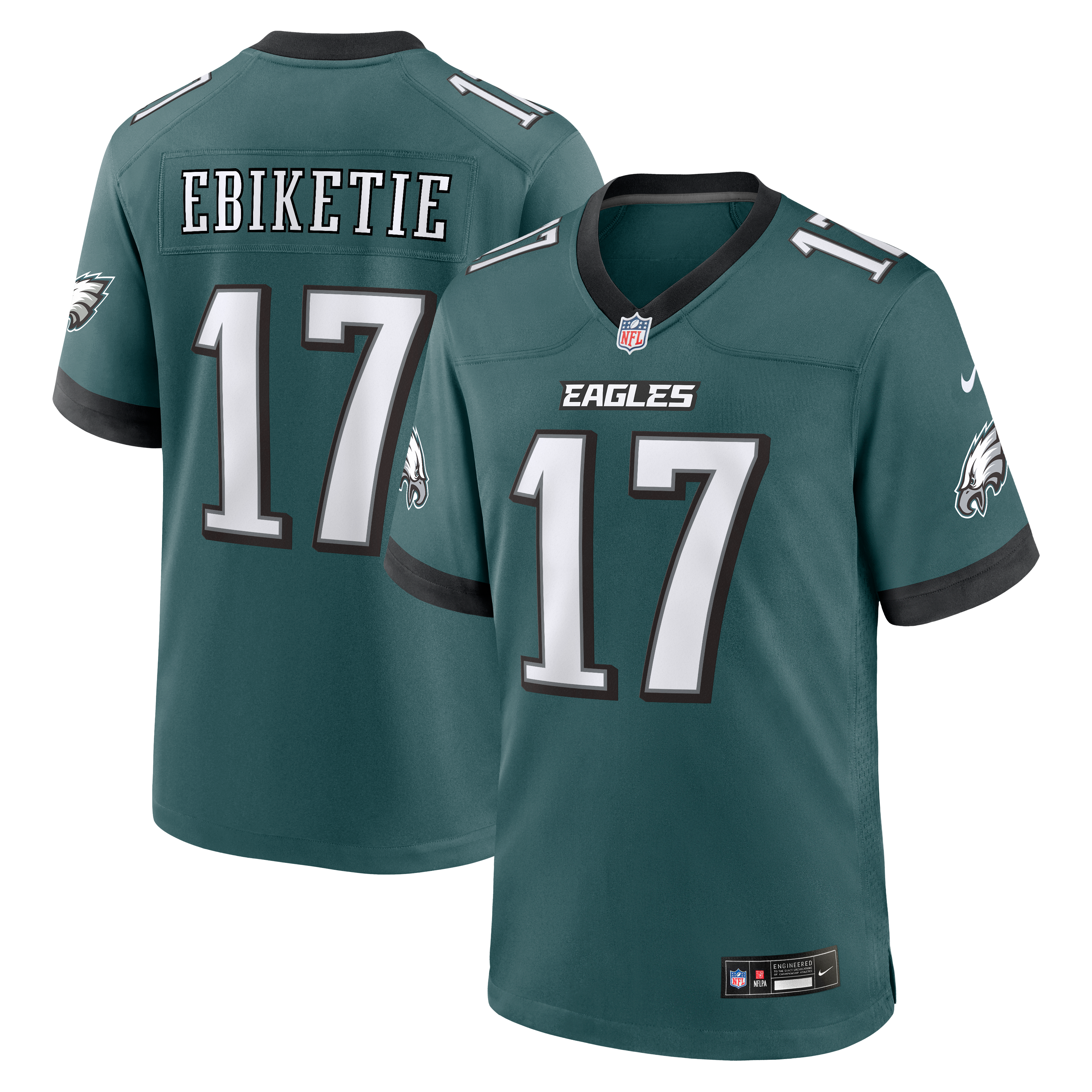 Arnold Ebiketie Philadelphia Eagles Game Jersey Midnight NFL Football Fan Wear Arnold Ebiketie