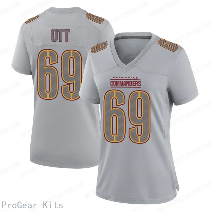 Tyler Ott Atmosphere Washington Commanders Game Jersey No.69 Gray NFL Football Fan Wear