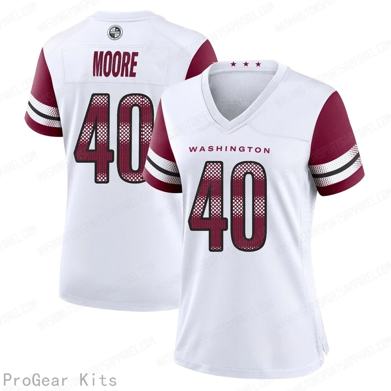 Quentin Moore Washington Commanders Jersey No.40 White NFL Football Fan Wear Quentin Moore