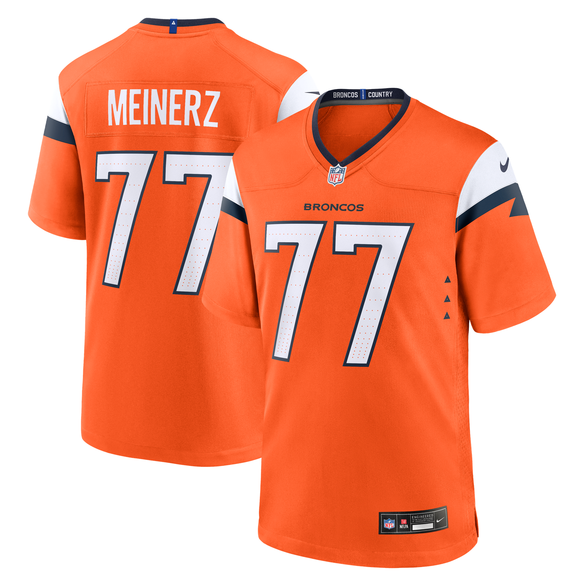 Quinn Meinerz Denver Broncos Game Jersey Orange NFL Football Fan Wear