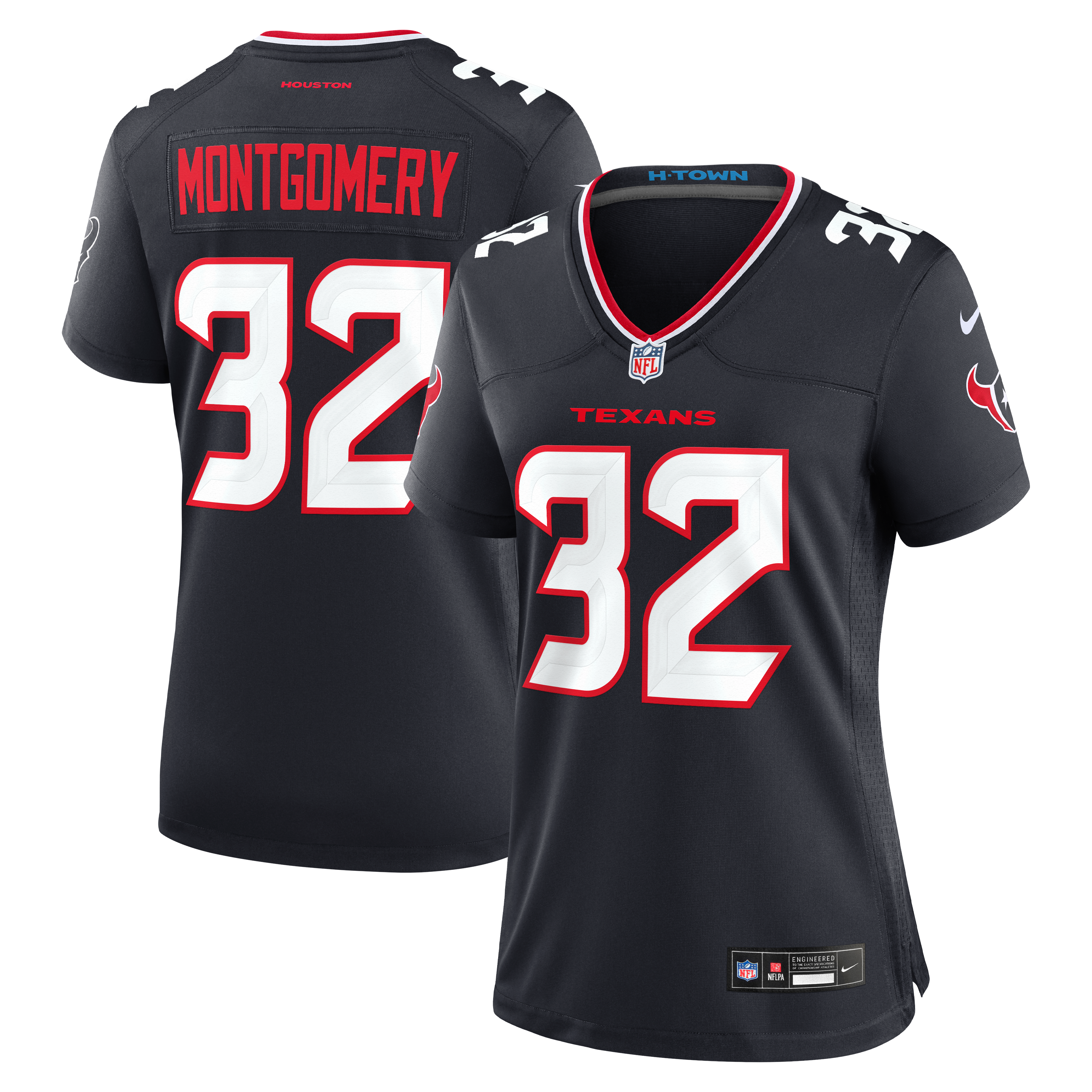David Montgomery Houston Texans Game Jersey Navy NFL Football Fan Wear