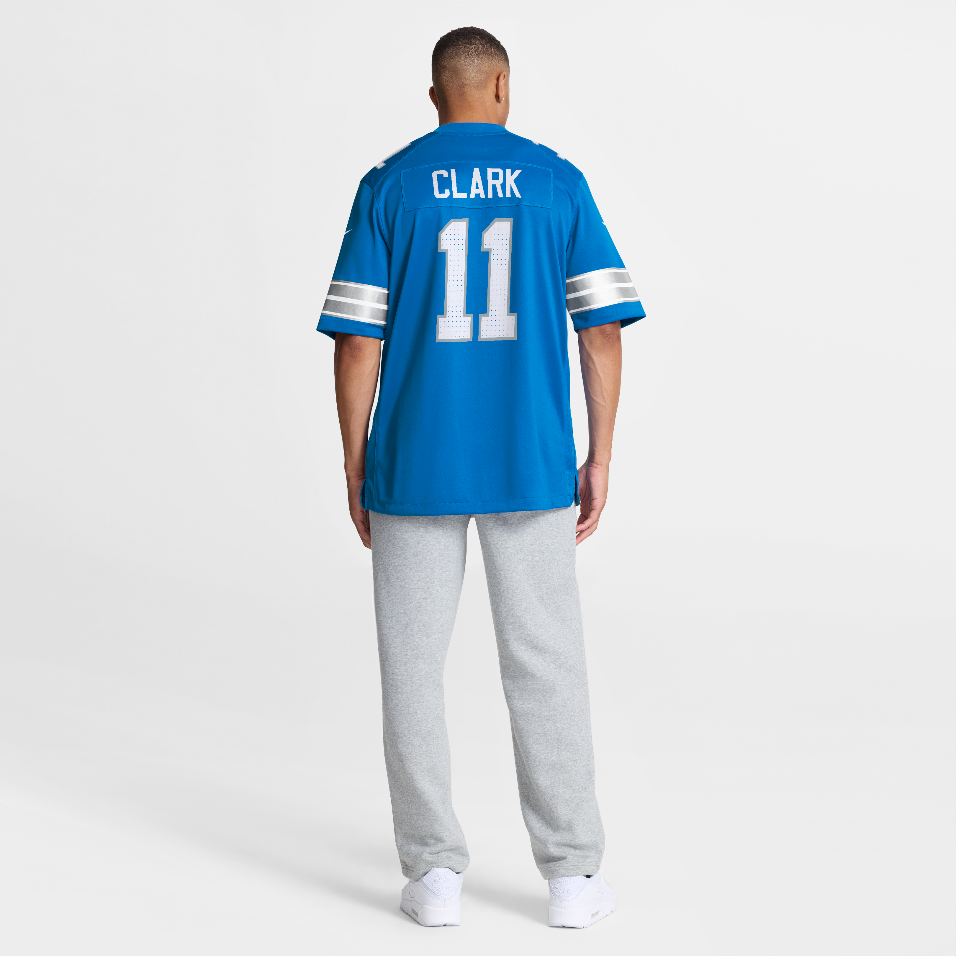 Damone Clark Detroit Lions Game Jersey Blue NFL Football Fan Wear