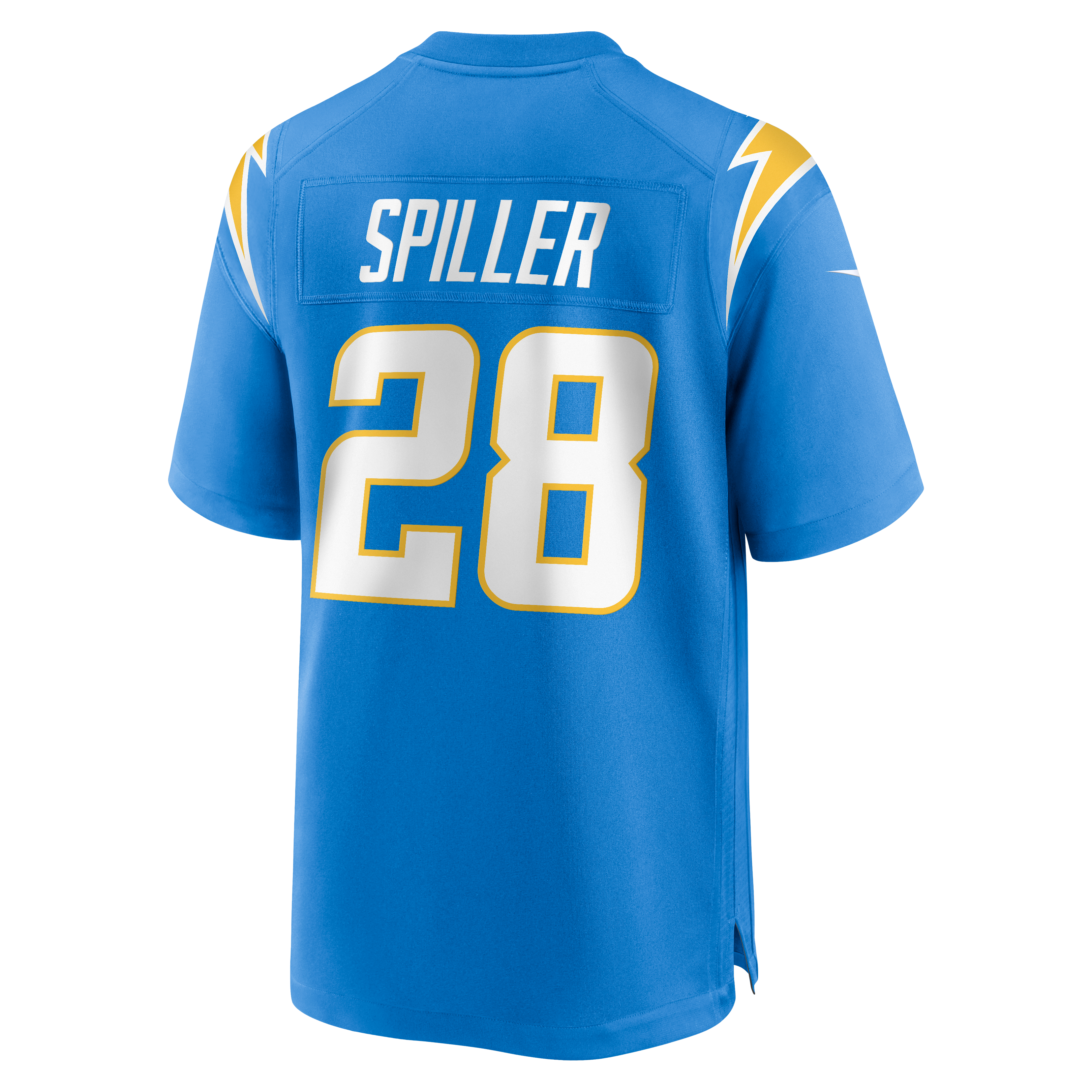 Isaiah Spiller Los Angeles Chargers Game Jersey Powder Blue NFL Football Fan Wear Isaiah Spiller