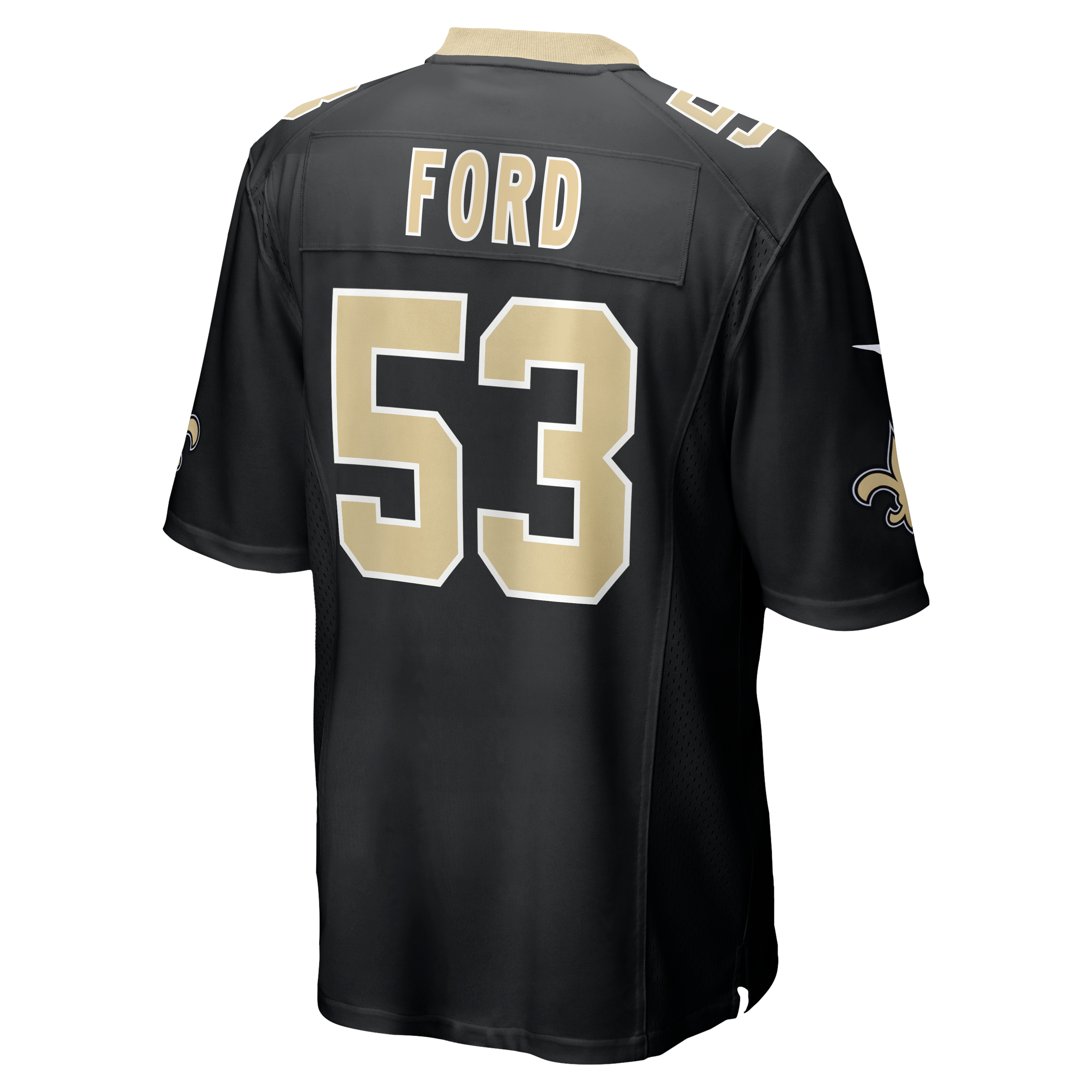 Jaylan Ford New Orleans Saints Game Jersey Black NFL Football Fan Wear Jaylan Ford