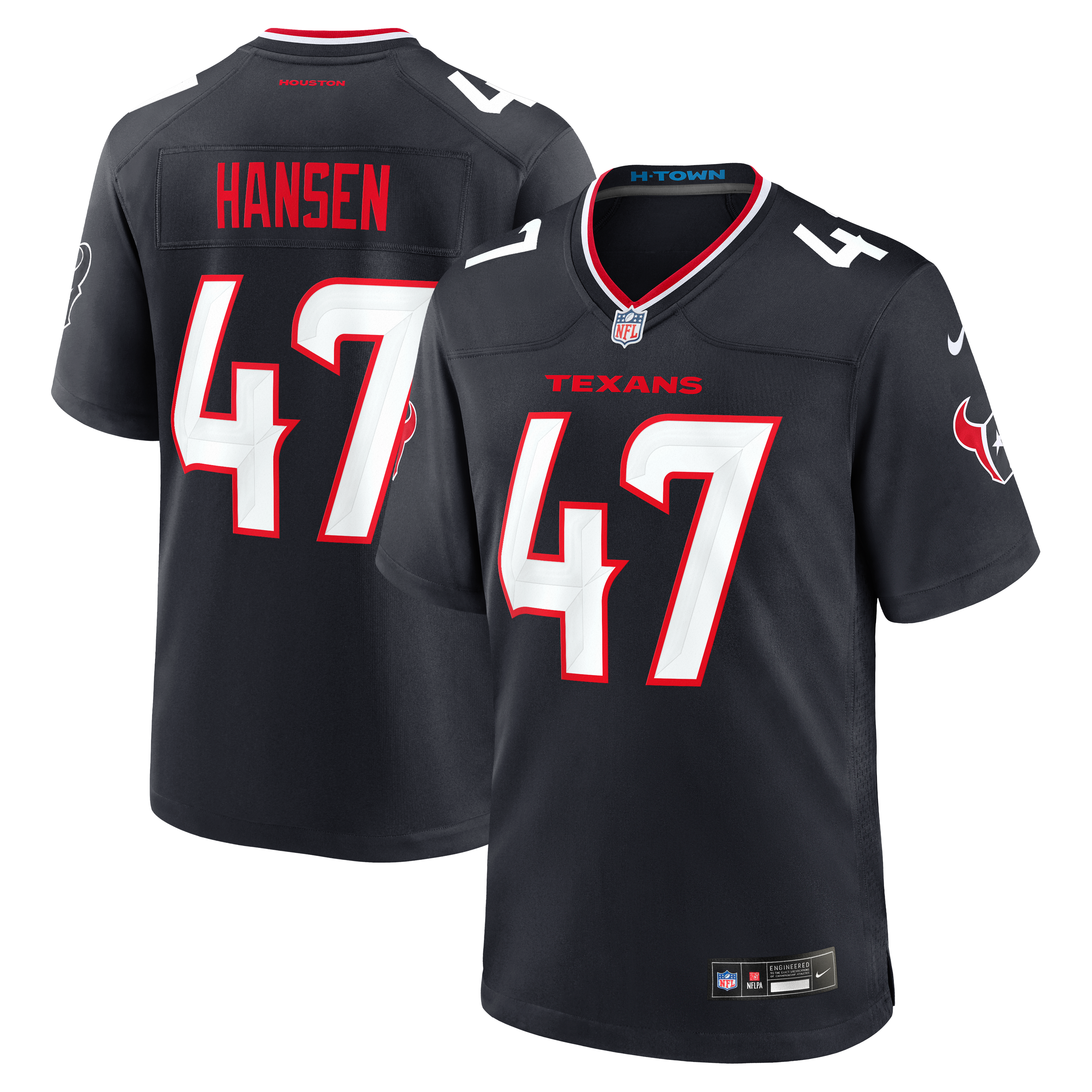 Louis Hansen Houston Texans Game Jersey Navy NFL Football Fan Wear Louis Hansen