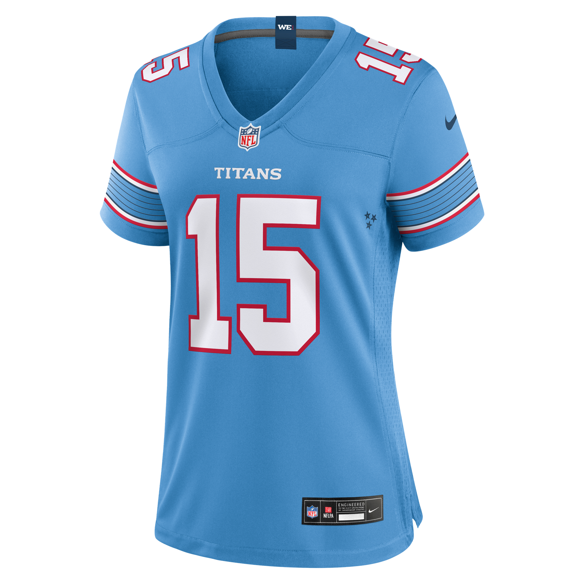 Keldric Faulk Tennessee Titans Game Jersey Light Blue NFL Football Fan Wear
