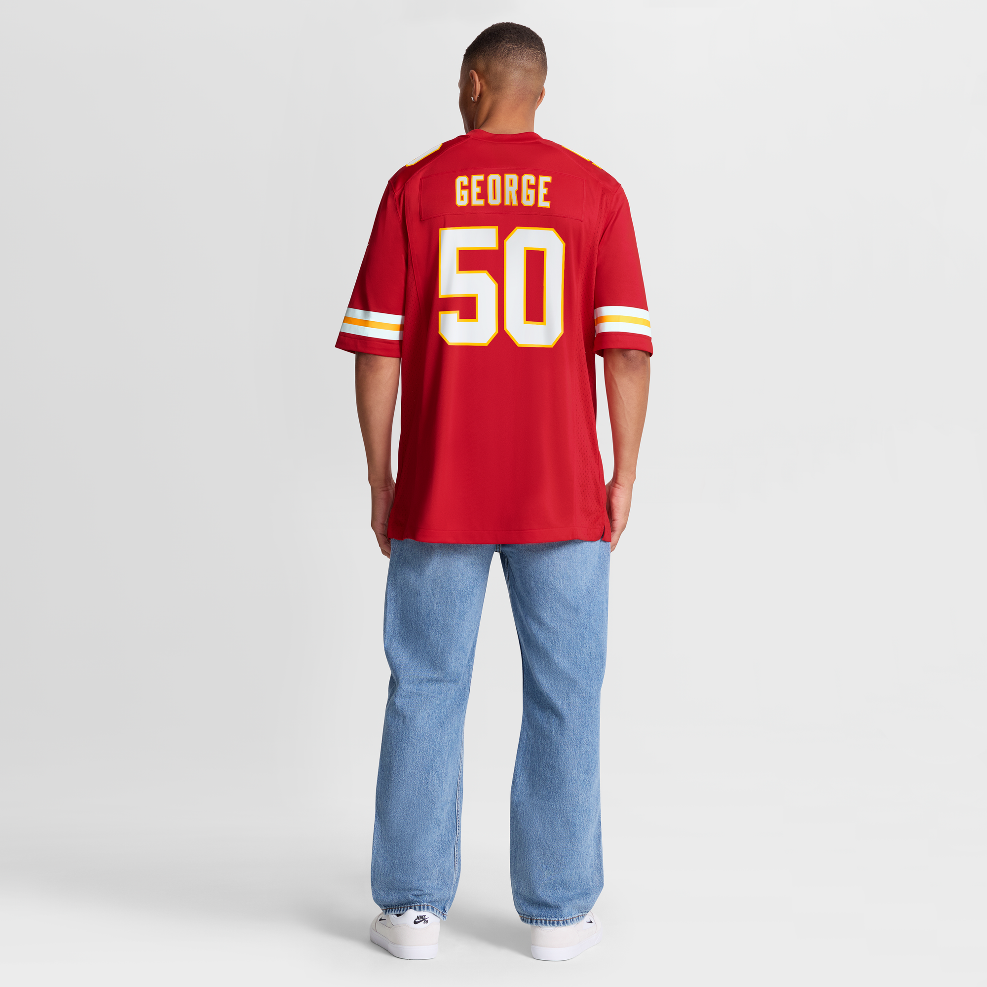 Brandon George Kansas City Chiefs Game Jersey Red NFL Football Fan Wear