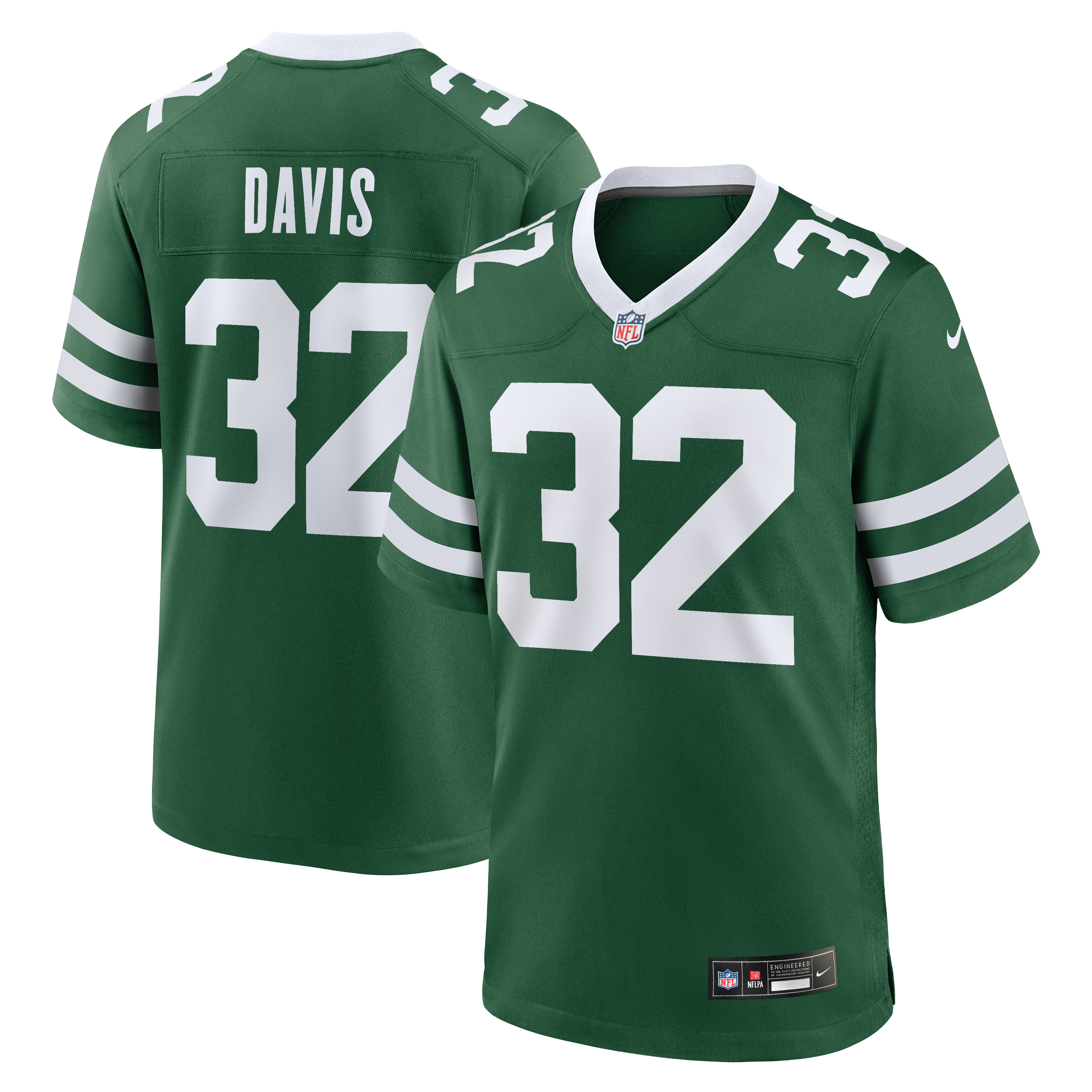 Isaiah Davis New York Jets Game Jersey Green NFL Football Fan Wear Isaiah Davis