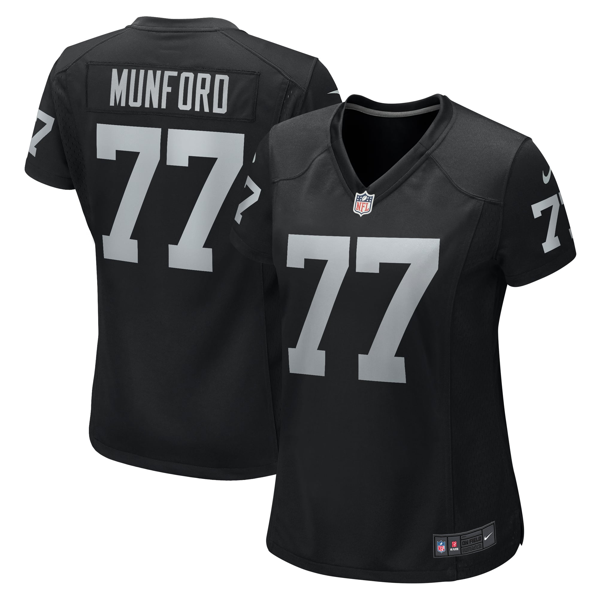 Thayer Munford Jr Las Vegas Raiders Game Jersey Black NFL Football Fan Wear