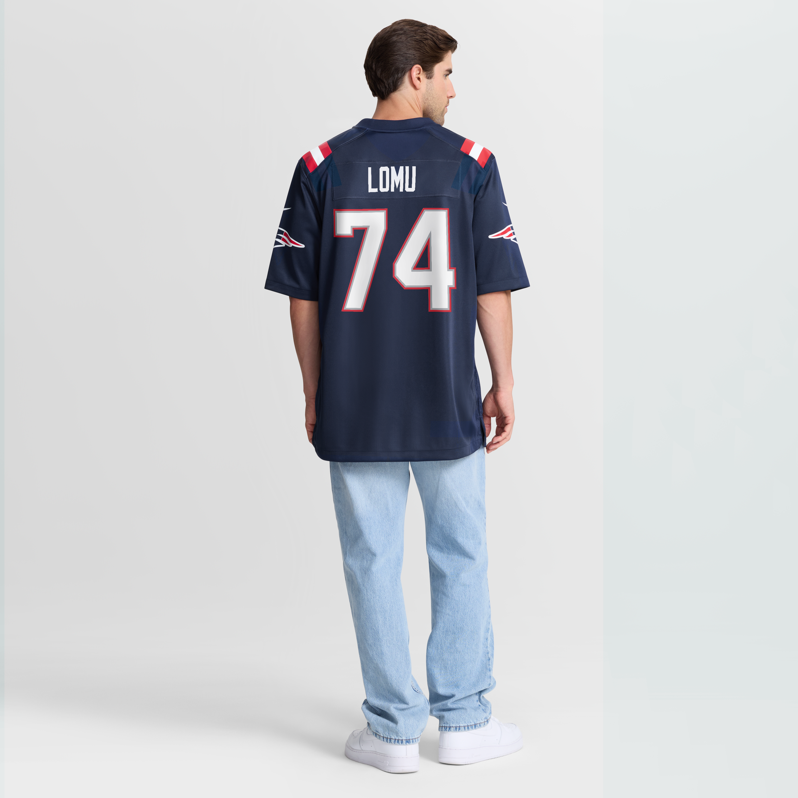 Round Pick No New England Patriots Game Jersey Navy NFL Football Fan Wear