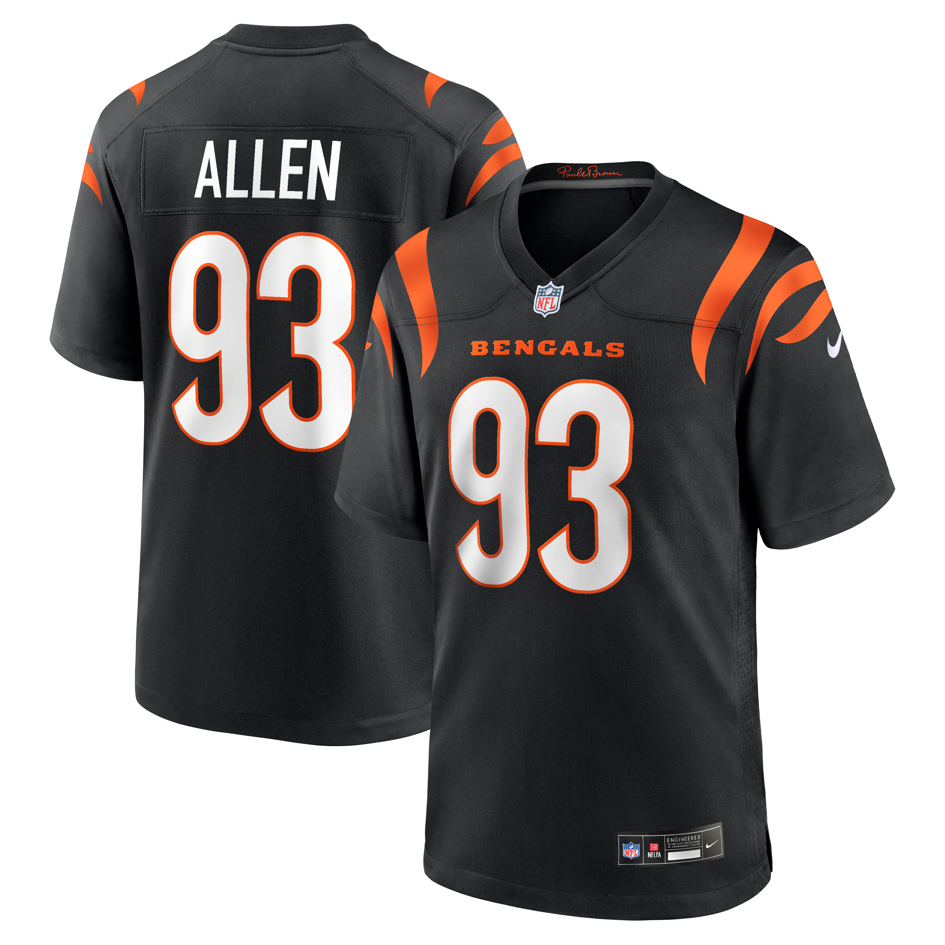 Jonathan Allen Cincinnati Bengals Game Jersey Black NFL Football Fan Wear Jonathan Allen