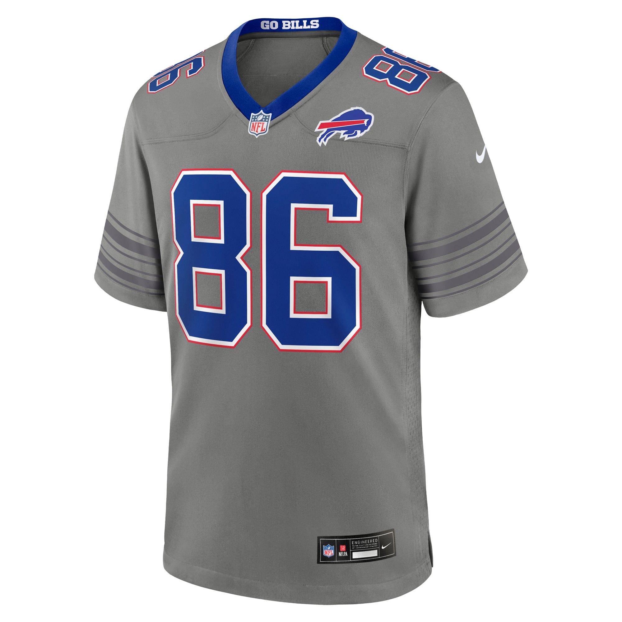 Dalton Kincaid Buffalo Bills Game Jersey Gray NFL Football Fan Wear Dalton Kincaid