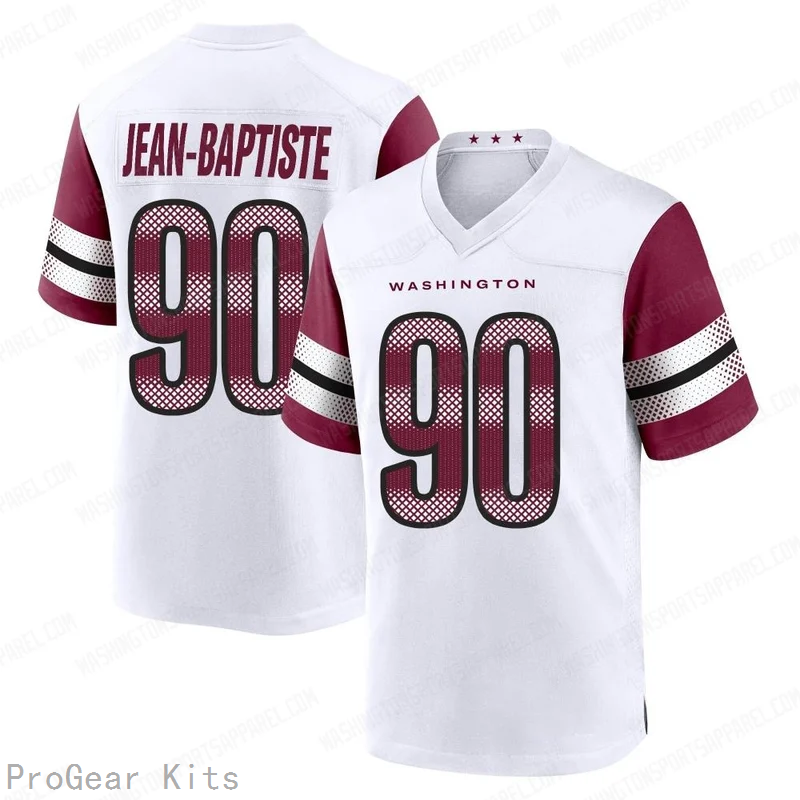 Javontae Jean Baptiste Washington Commanders Jersey No.90 White NFL Football Fan Wear Javontae Jean Baptiste