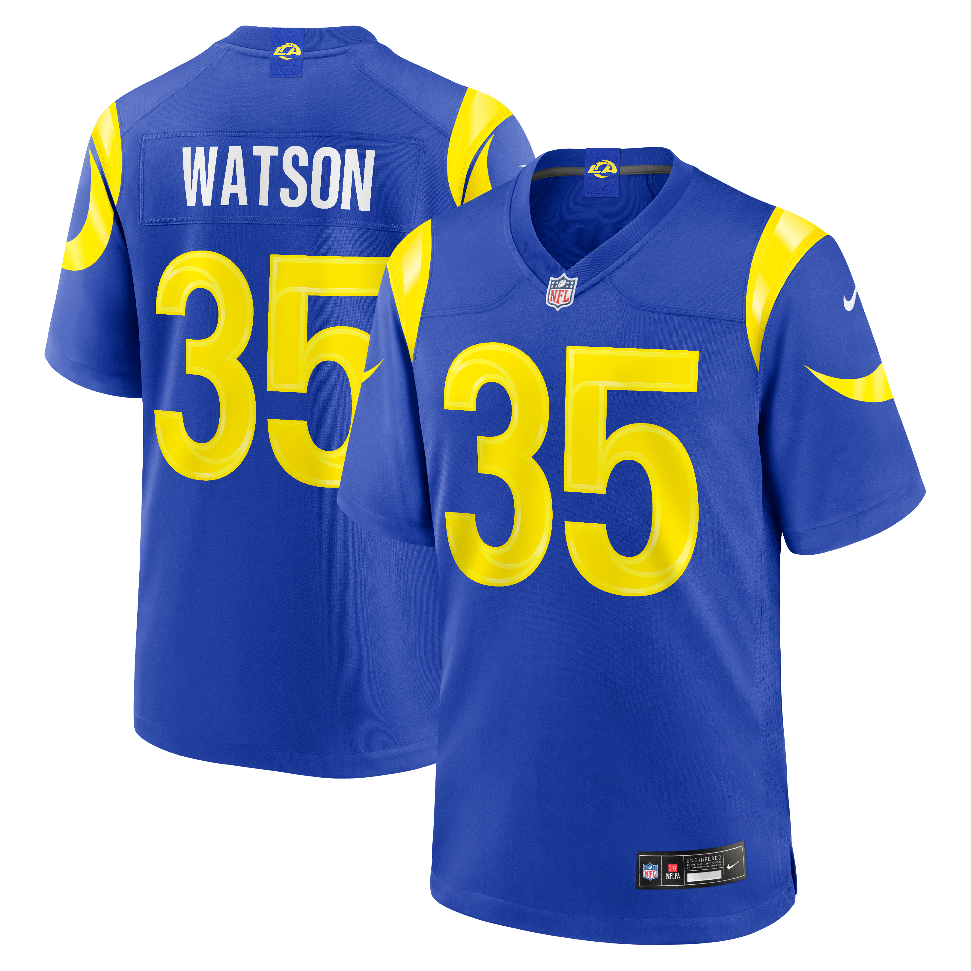 Jaylen Watson Los Angeles Rams Game Jersey Royal NFL Football Fan Wear