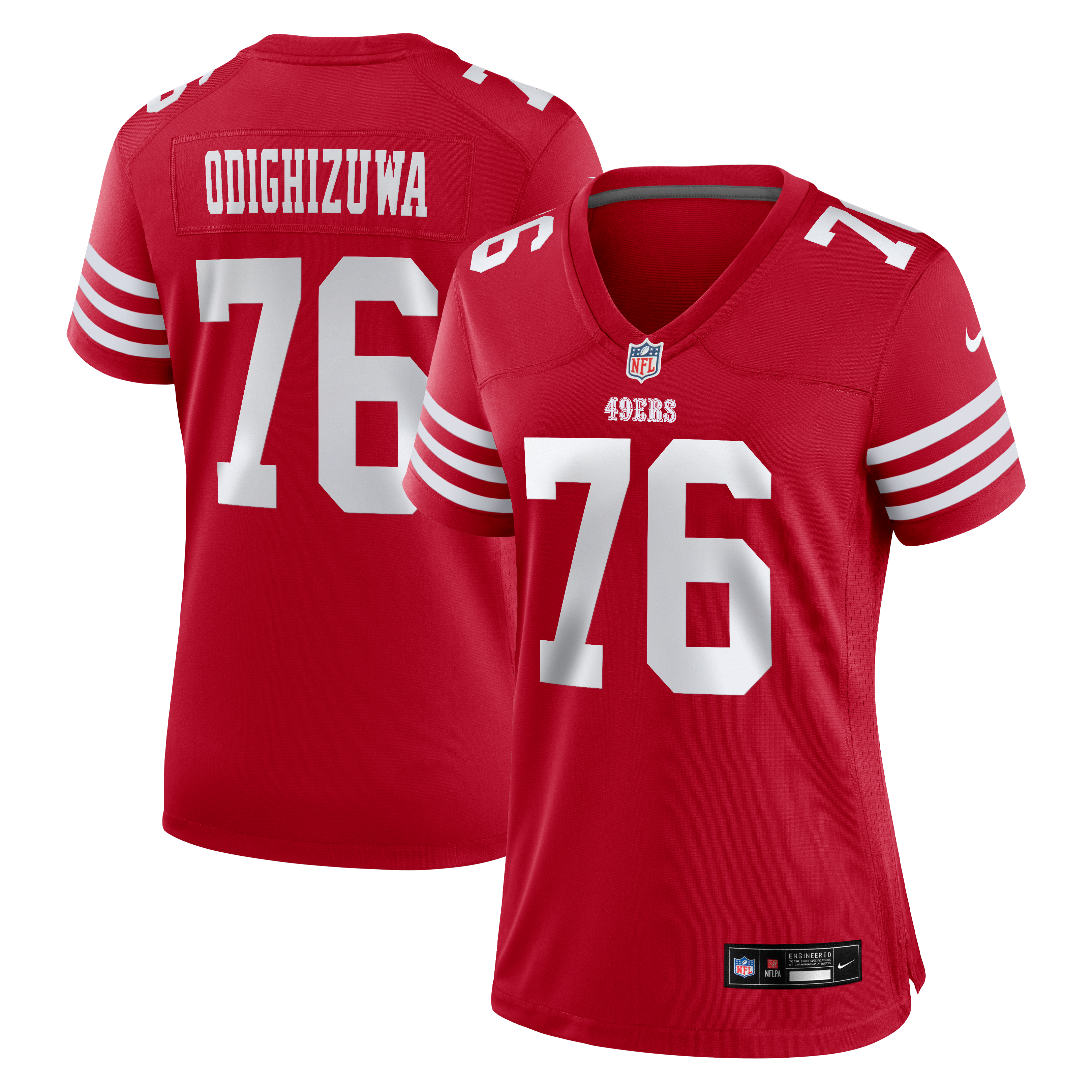 Osa Odighizuwa San Francisco 49ers Game Jersey Scarlet NFL Football Fan Wear Osa Odighizuwa