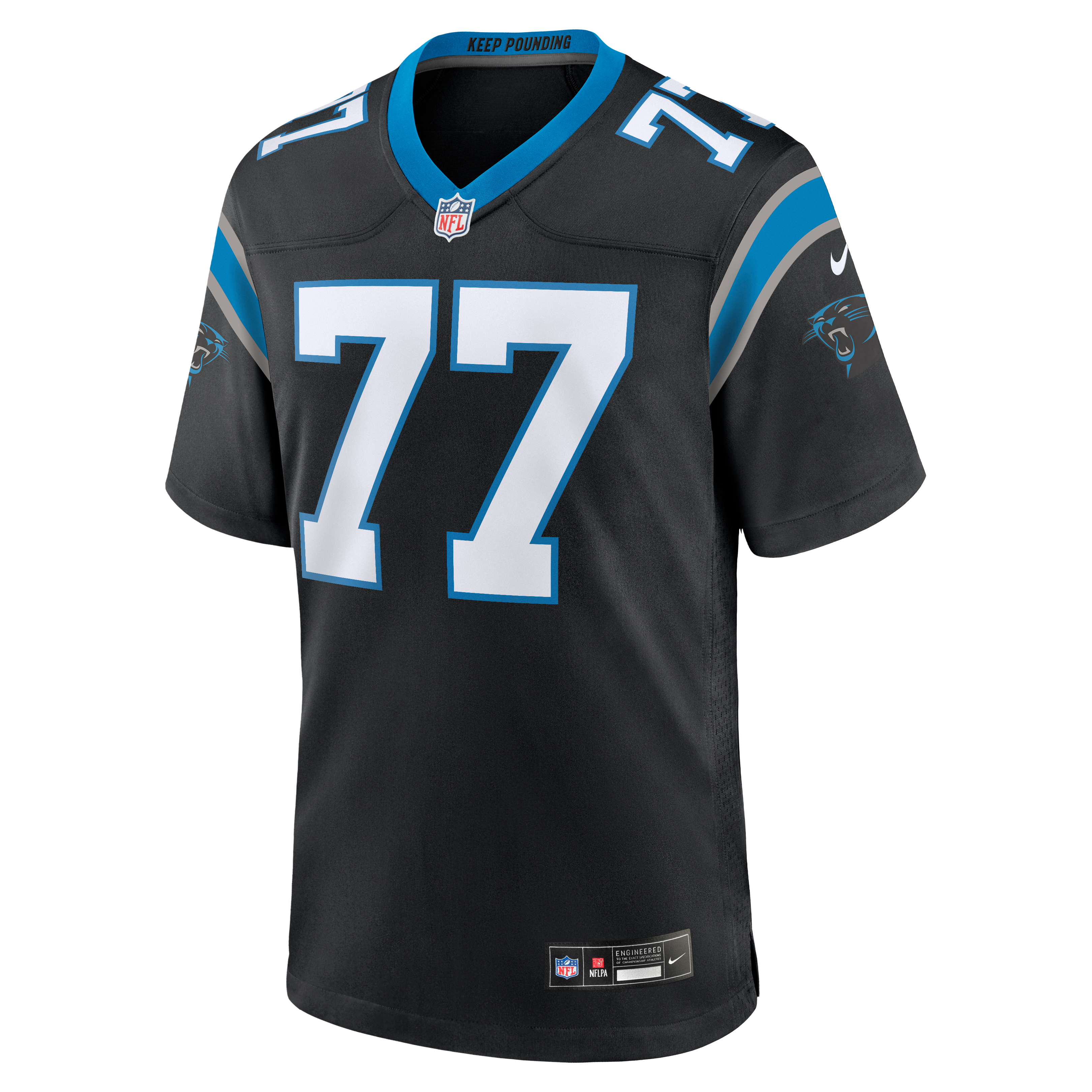 Luke Fortner Carolina Panthers Game Jersey Black NFL Football Fan Wear Luke Fortner