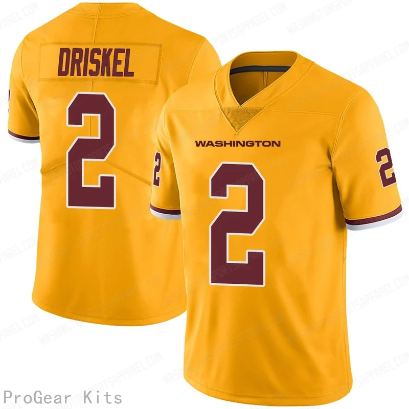 Jeff Driskel Rush Washington Commanders Jersey No.2 Gold NFL Football Fan Wear
