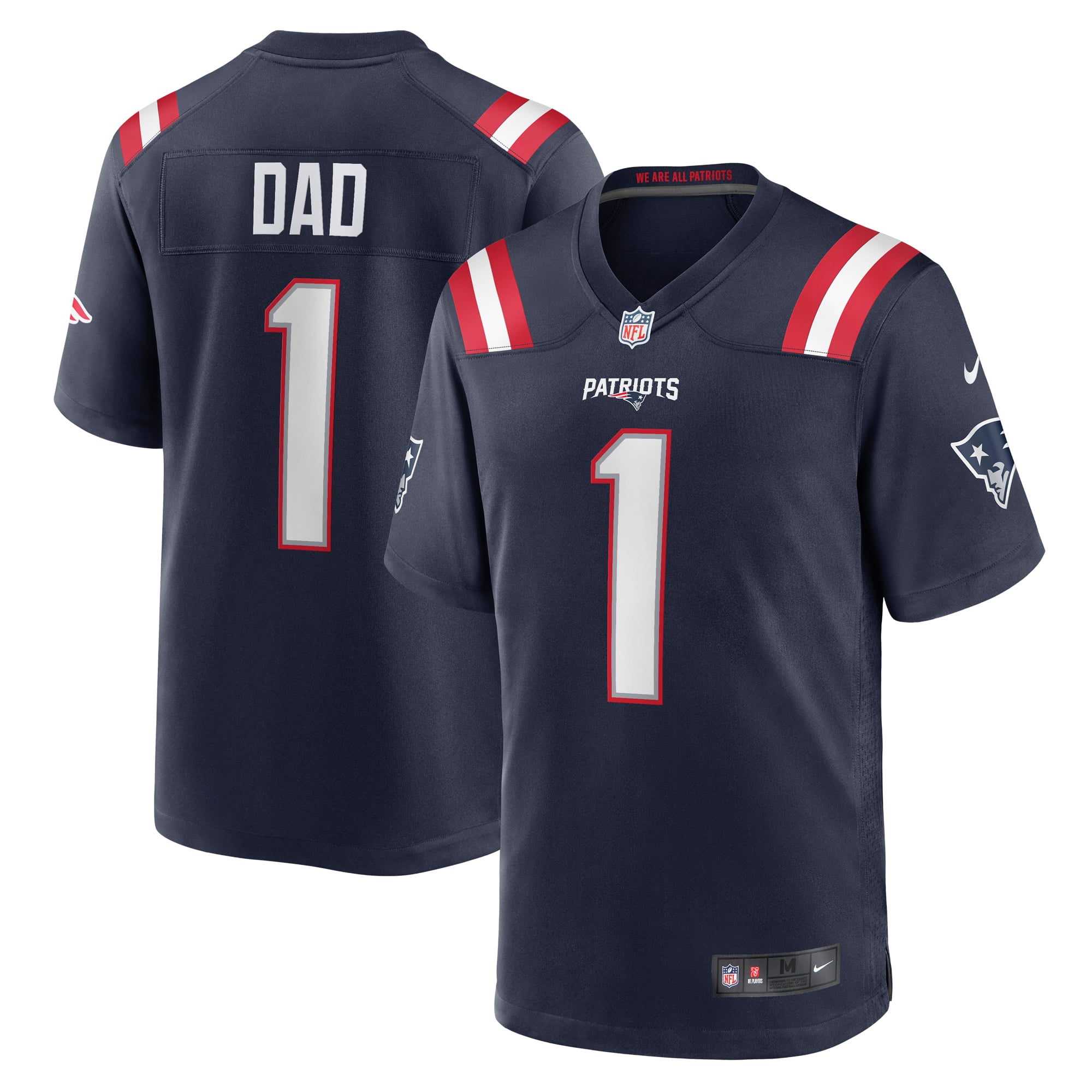 New England Patriots Game Jersey No.1 Navy NFL Football Fan Wear