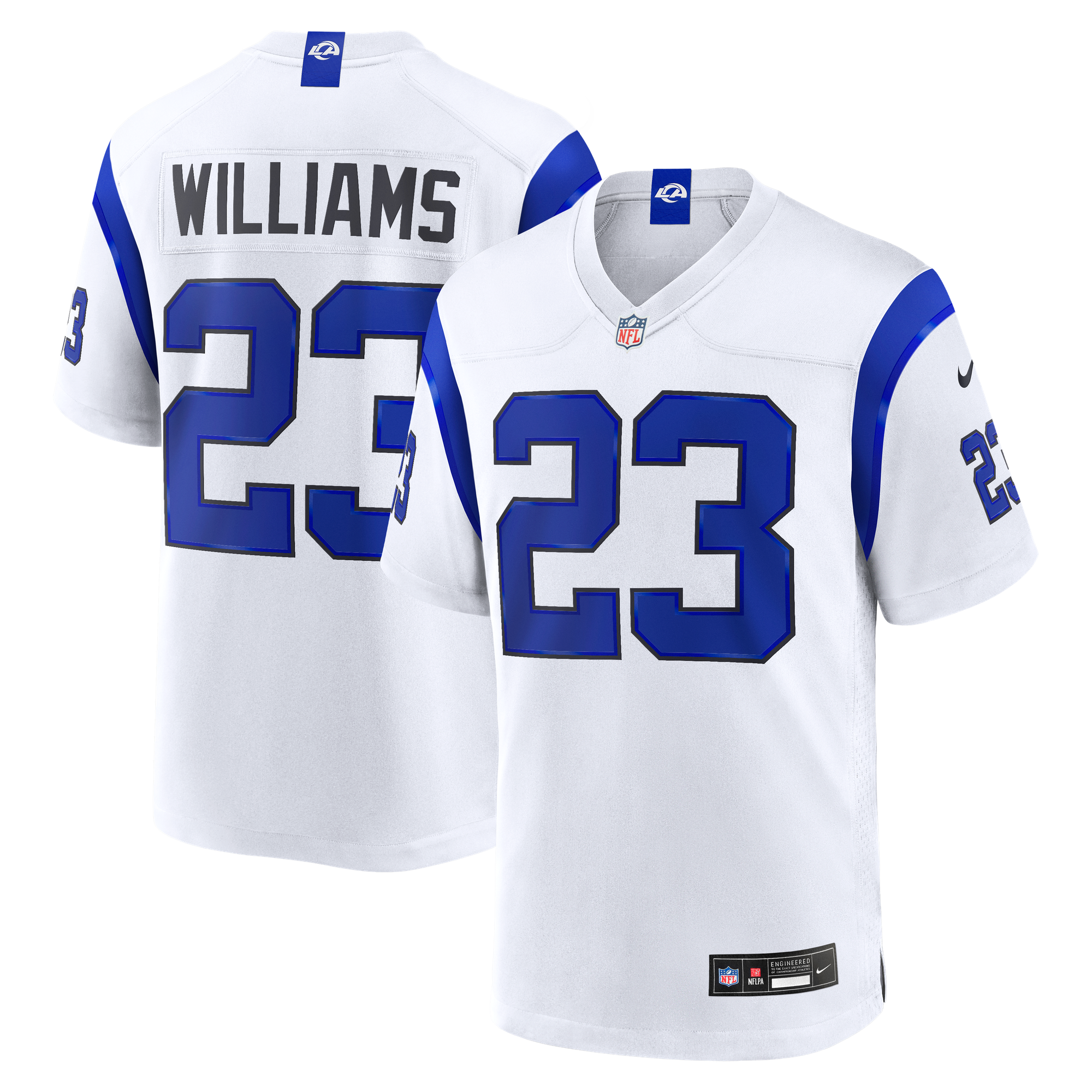 Kyren Williams Fearsome Los Angeles Rams Game Jersey White NFL Football Fan Wear