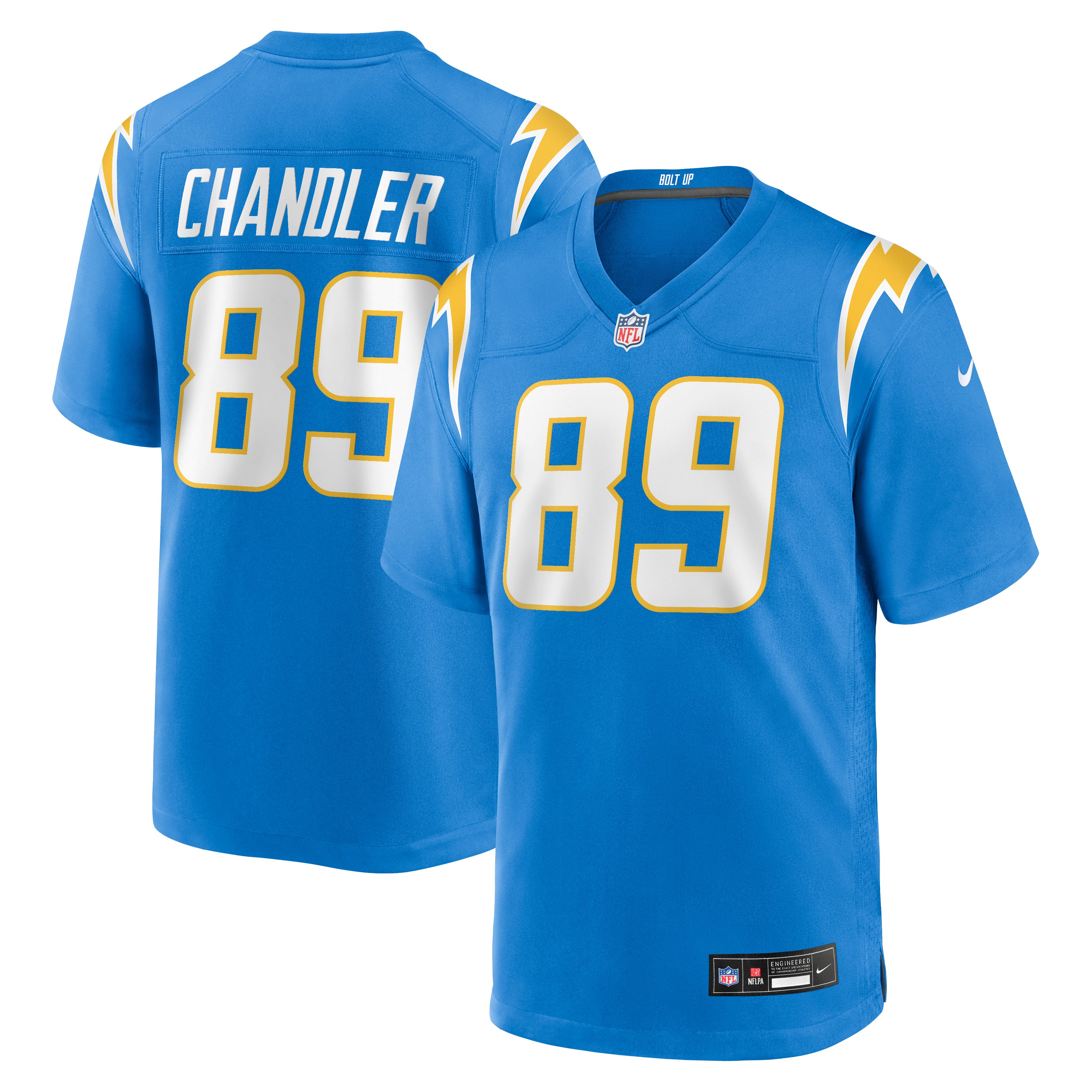 Wes Chandler Retired Los Angeles Chargers Player Jersey Powder Blue NFL Football Fan Wear