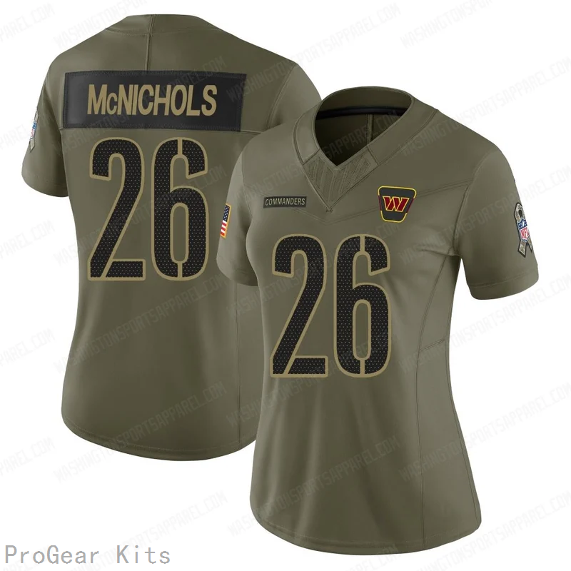 Jeremy McNichols Washington Commanders Jersey No.26 Olive NFL Football Fan Wear