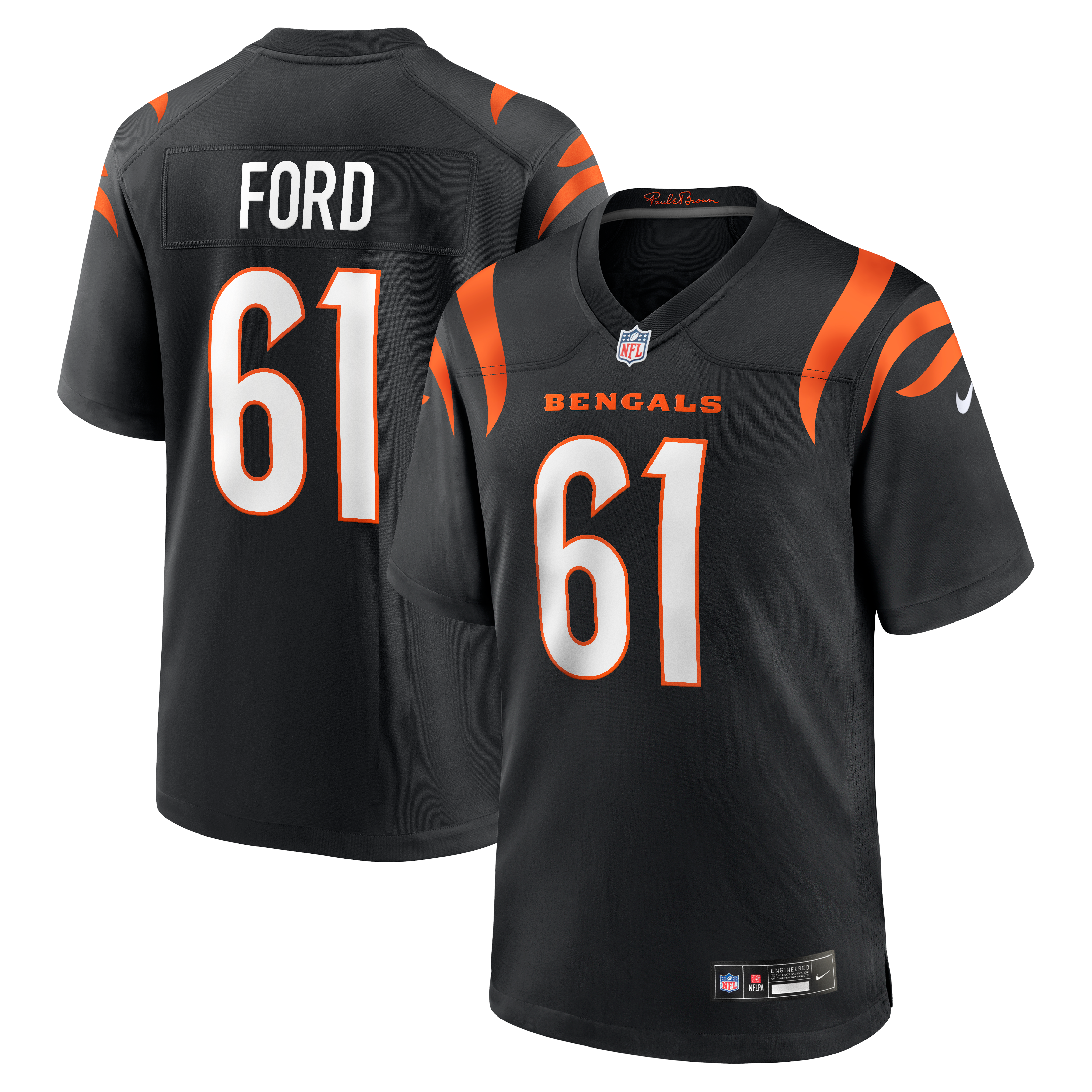 Cody Ford Cincinnati Bengals Game Jersey Black NFL Football Fan Wear Cody Ford