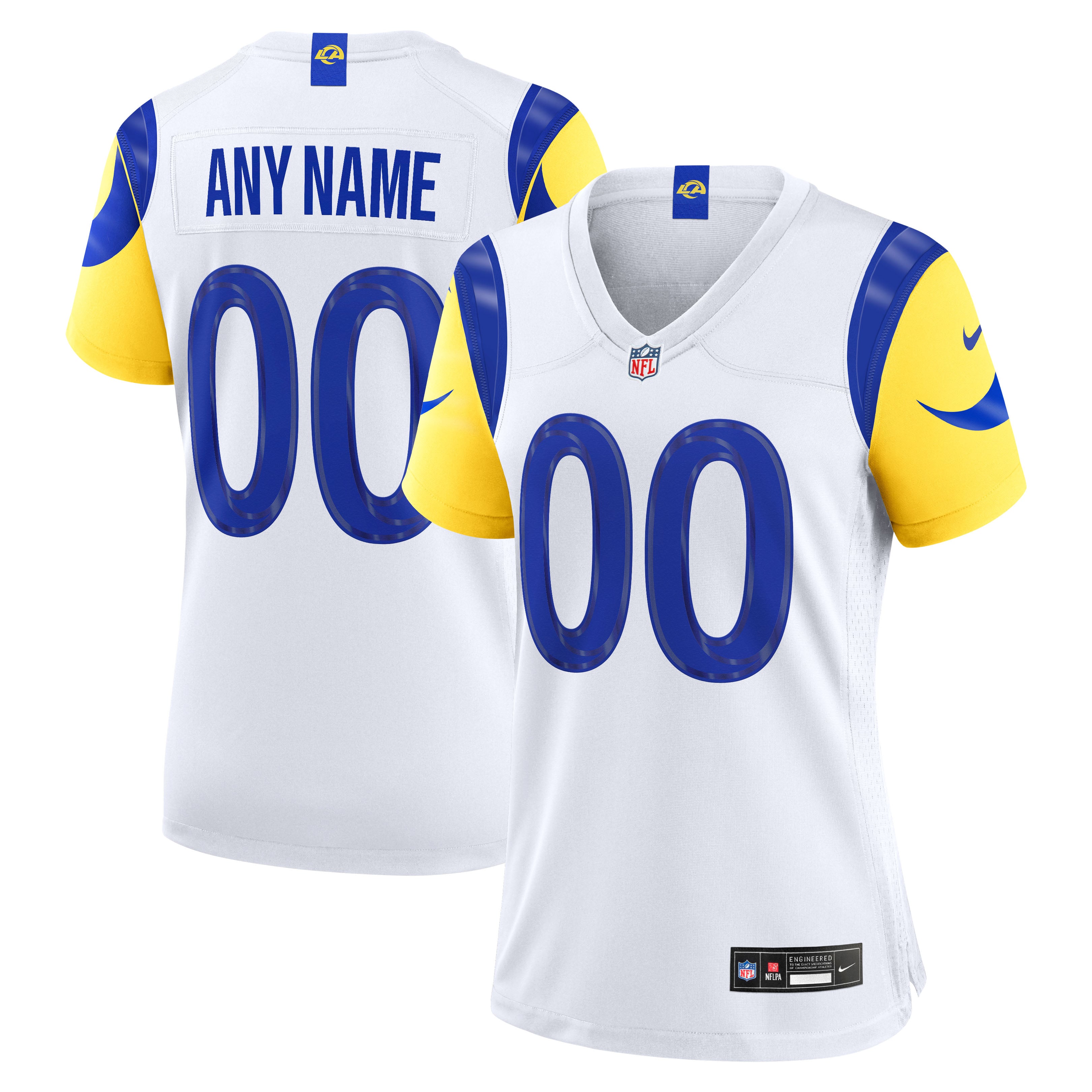 Los Angeles Rams Game Jersey White NFL Football Fan Wear Custom Number