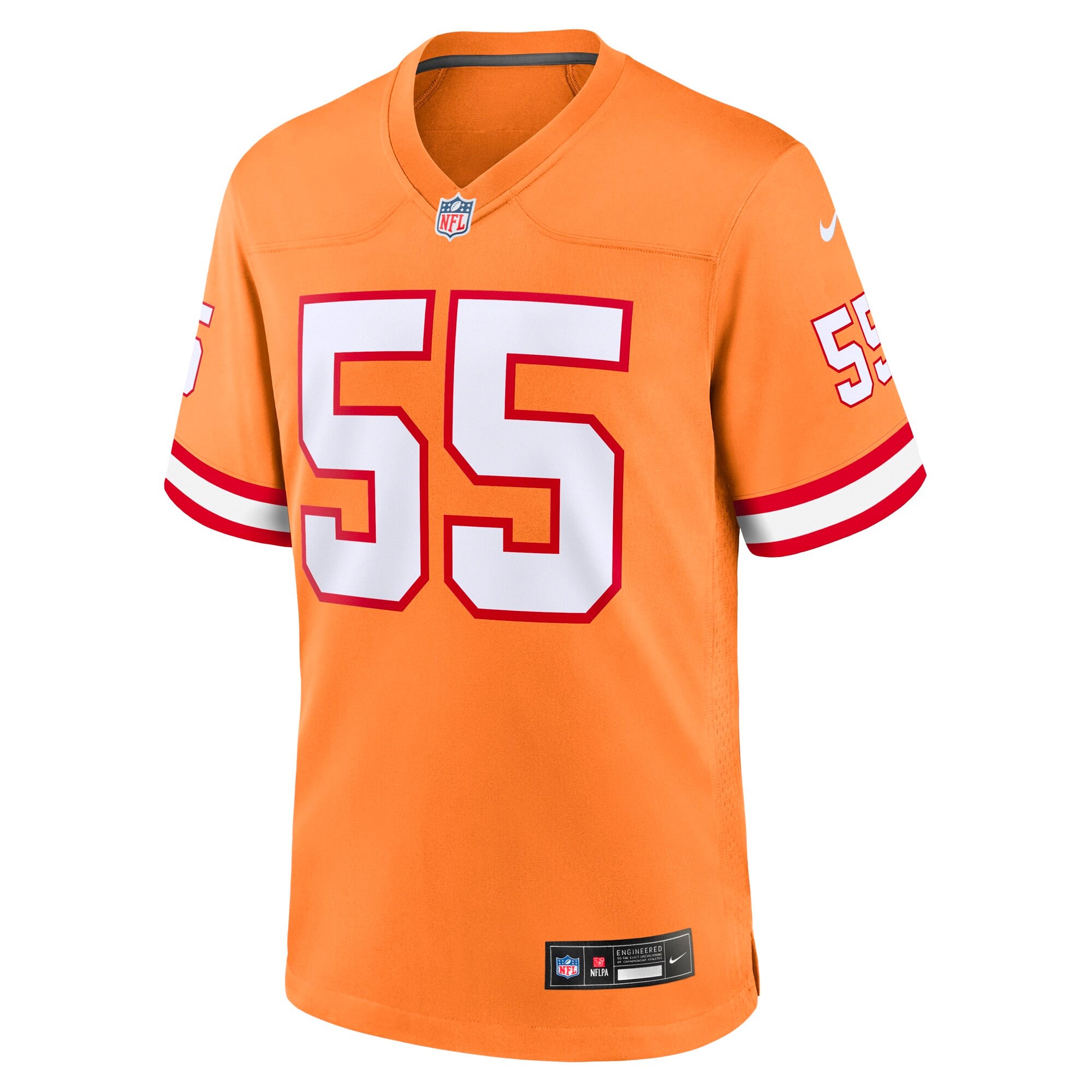 Derrick Brooks Retired Tampa Bay Buccaneers Game Jersey Orange NFL Football Fan Wear Derrick Brooks Retired