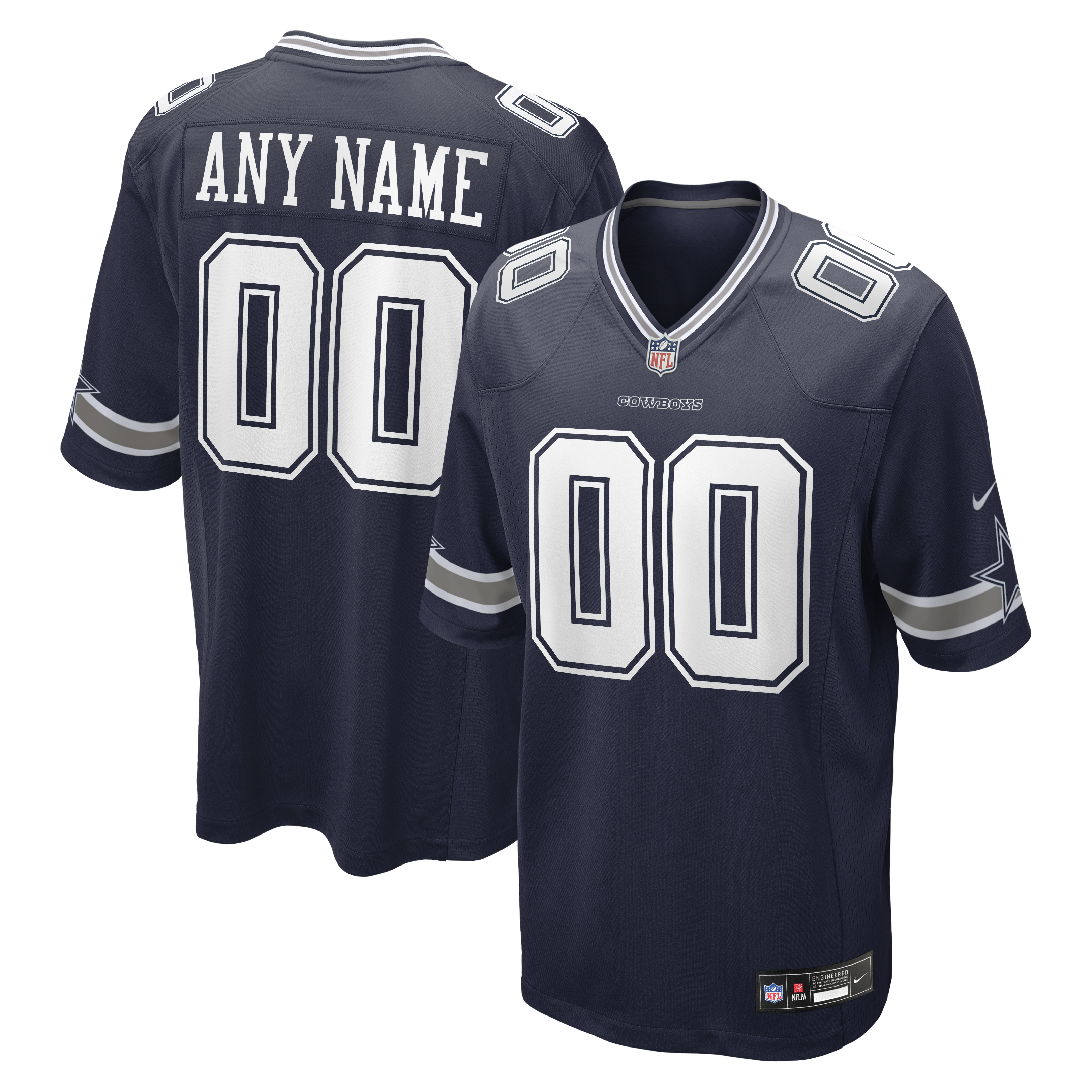 Dallas Cowboys Game Jersey Navy NFL Football Fan Wear Custom Number