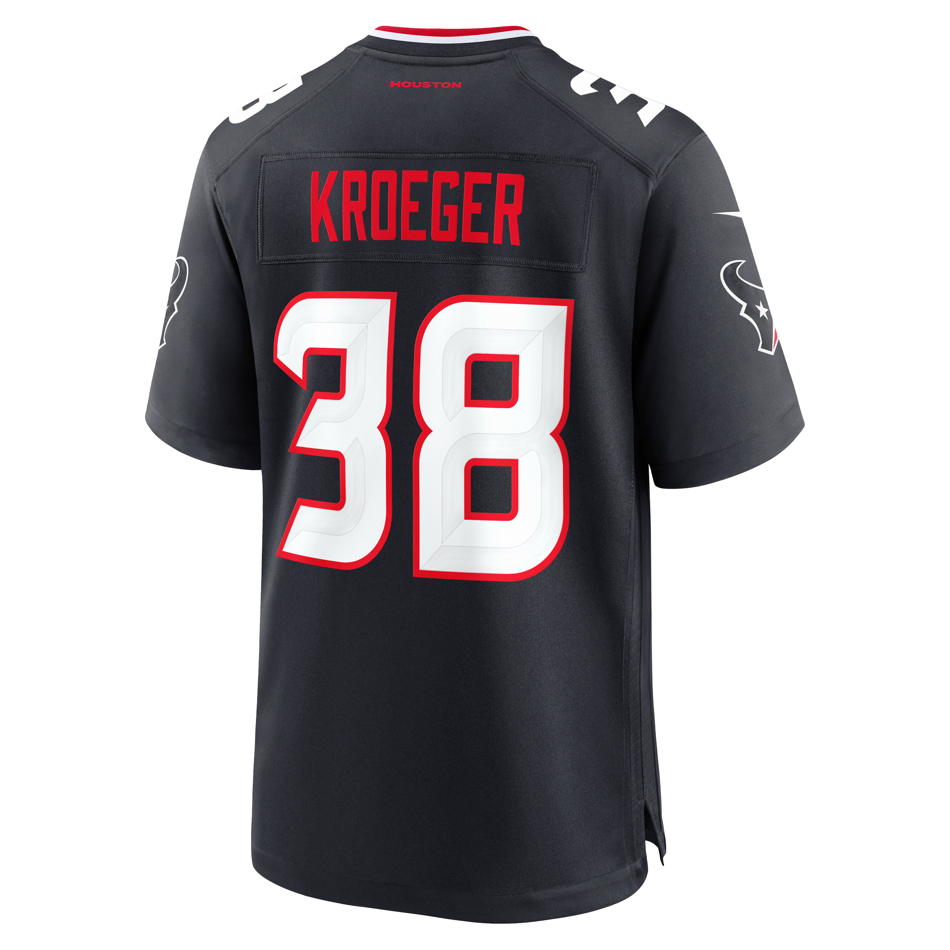 Kai Kroeger Houston Texans Game Jersey Navy NFL Football Fan Wear Kai Kroeger