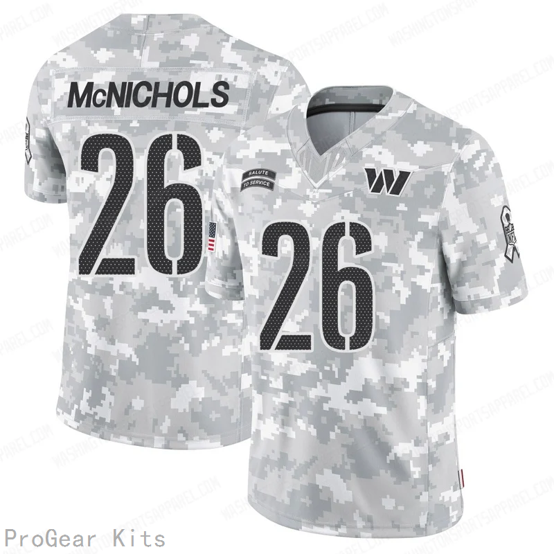 Jeremy McNichols Washington Commanders Jersey No.26 Camo NFL Football Fan Wear