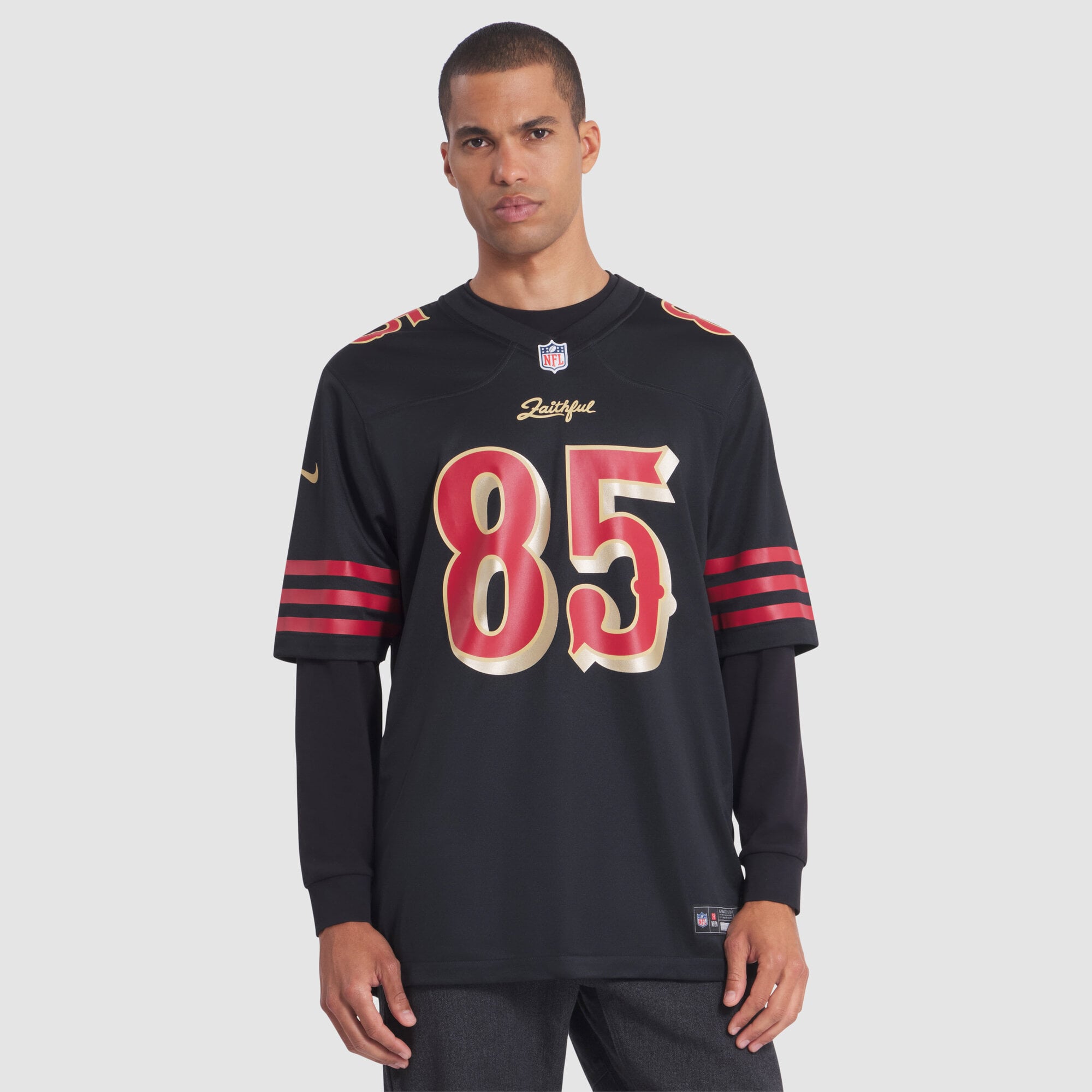 George Kittle San Francisco 49ers Game Jersey Black NFL Football Fan Wear