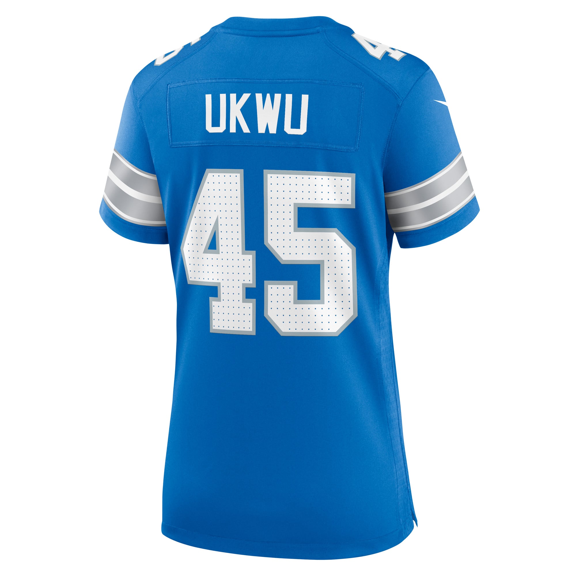 Isaac Ukwu Detroit Lions Game Jersey Blue NFL Football Fan Wear