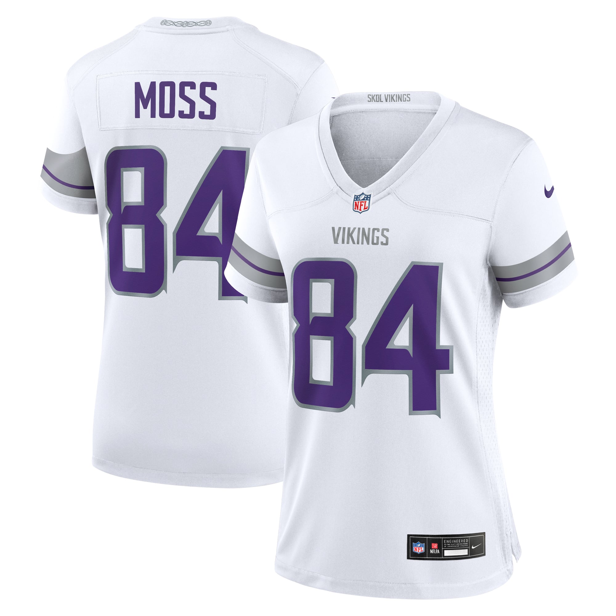 Randy Moss Retired Minnesota Vikings Game Jersey White NFL Football Fan Wear Randy Moss Retired