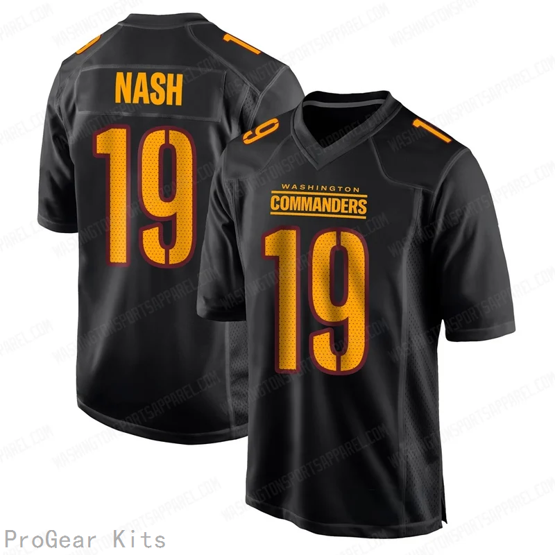 Nick Nash Carbon Washington Commanders Game Jersey No.19 Black NFL Football Fan Wear