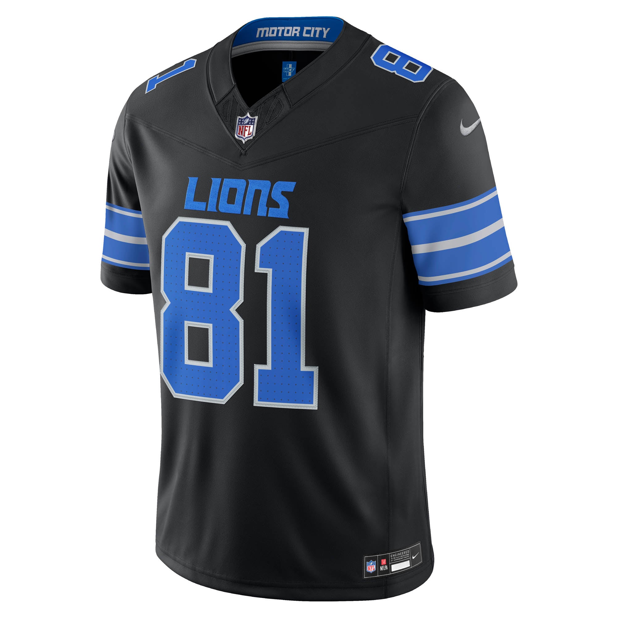 Calvin Johnson Retired Detroit Lions Alternate Jersey Black NFL Football Fan Wear Calvin Johnson Retired